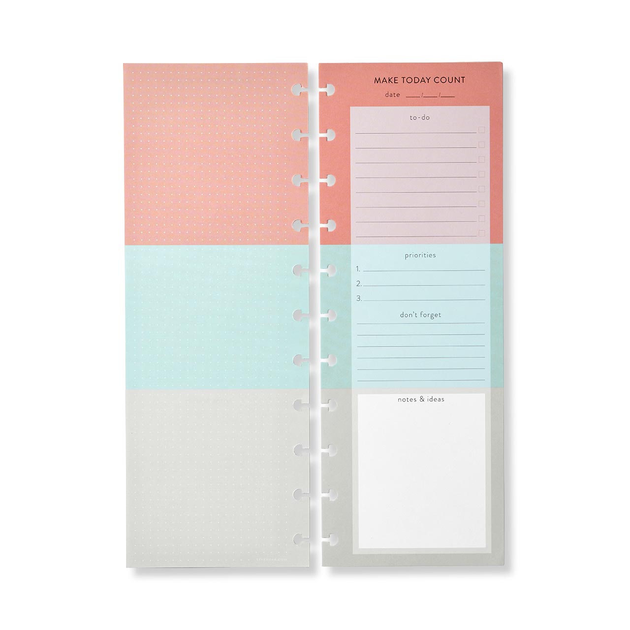 Circa Make Today Count Half Sheet Refill - 25 Sheets for Daily Planning, Productivity & Goal Tracking | Perfect for Planners, Bullet Journals & Office Organization