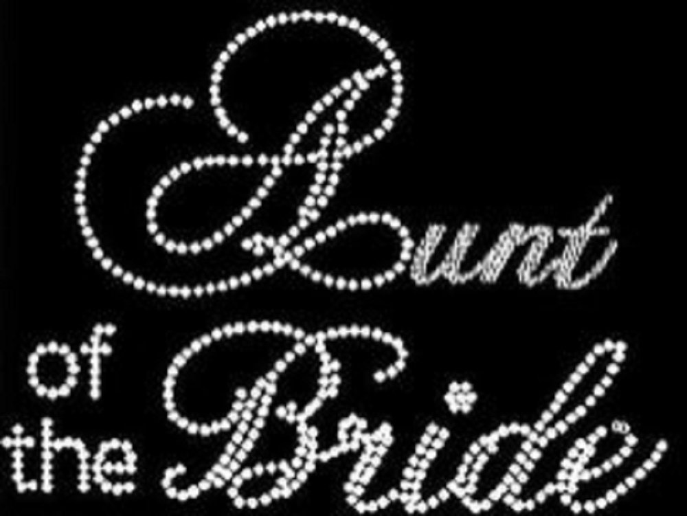 Bride's Aunt Rhinestone Iron-On Transfer - Elegant Wedding Apparel Decoration for Dresses, Jackets & Accessories