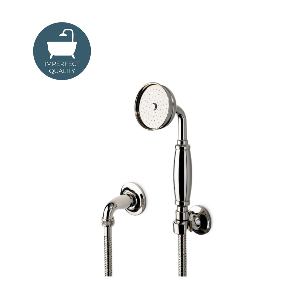 Waterworks Easton Classic Handshower with Nickel Metal Handle - Adjustable Shower Head for Bathroom, Spa & Relaxation