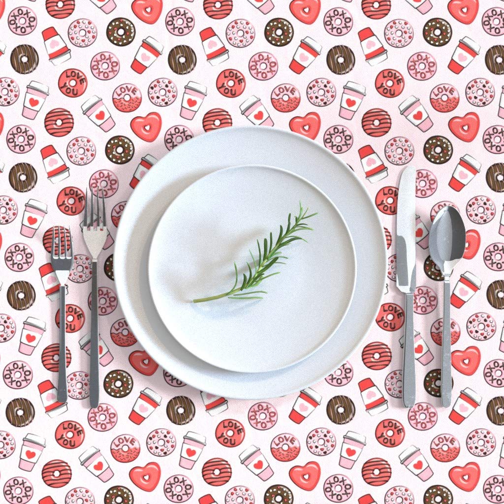 Small Scale Donuts Print Cotton Sateen Tablecloth 90