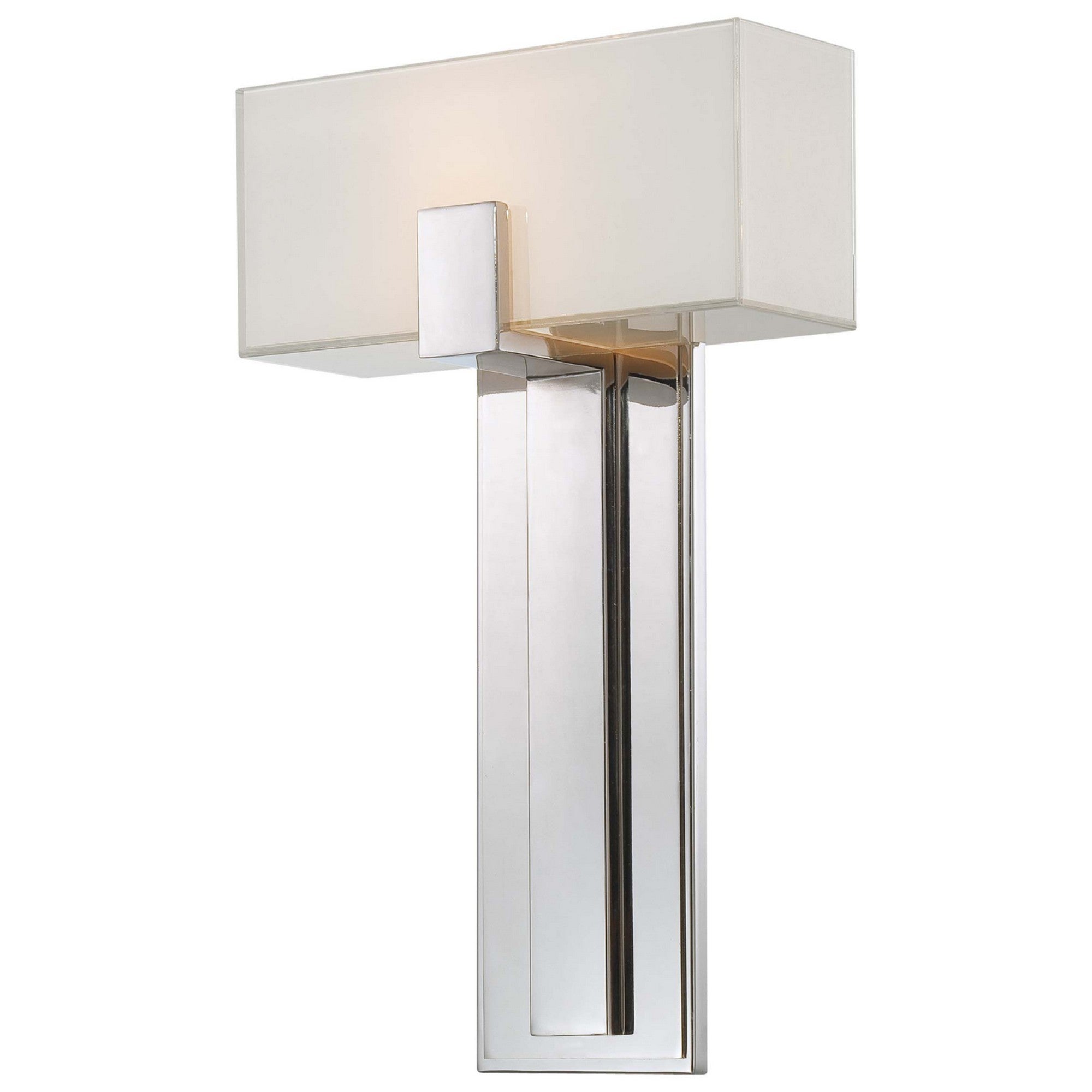 17 Inch Modern Wall Sconce Light Fixture - Polished Nickel Finish for Bedroom, Living Room, or Hallway Lighting