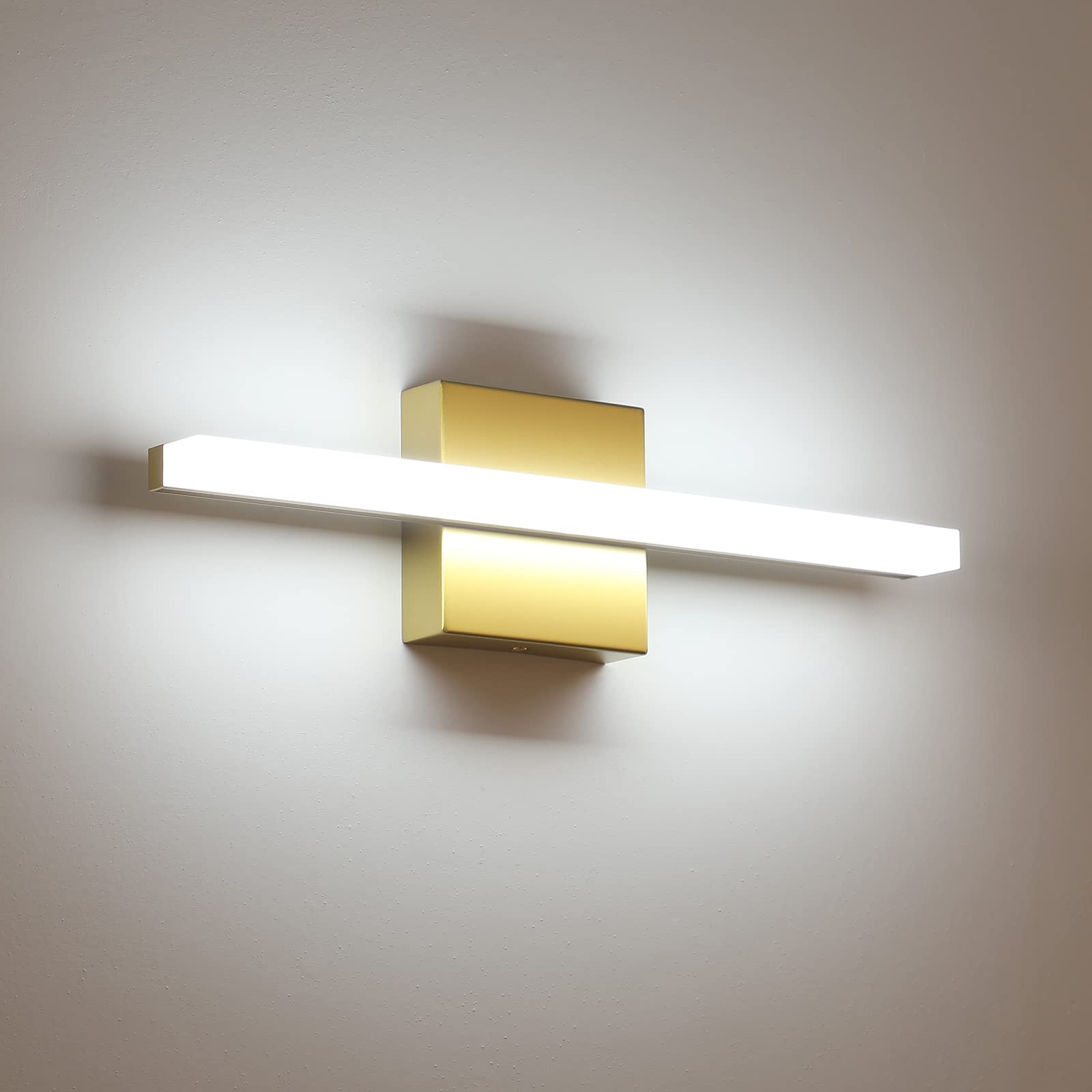 Combuh 16 Inch LED Bathroom Vanity Light - 9W IP44 Waterproof Mirror Lighting Fixture, Modern Wall Lamp with 6000K Cool White & Gold Finish - Perfect for Bathroom, Dressing Room & Makeup Area