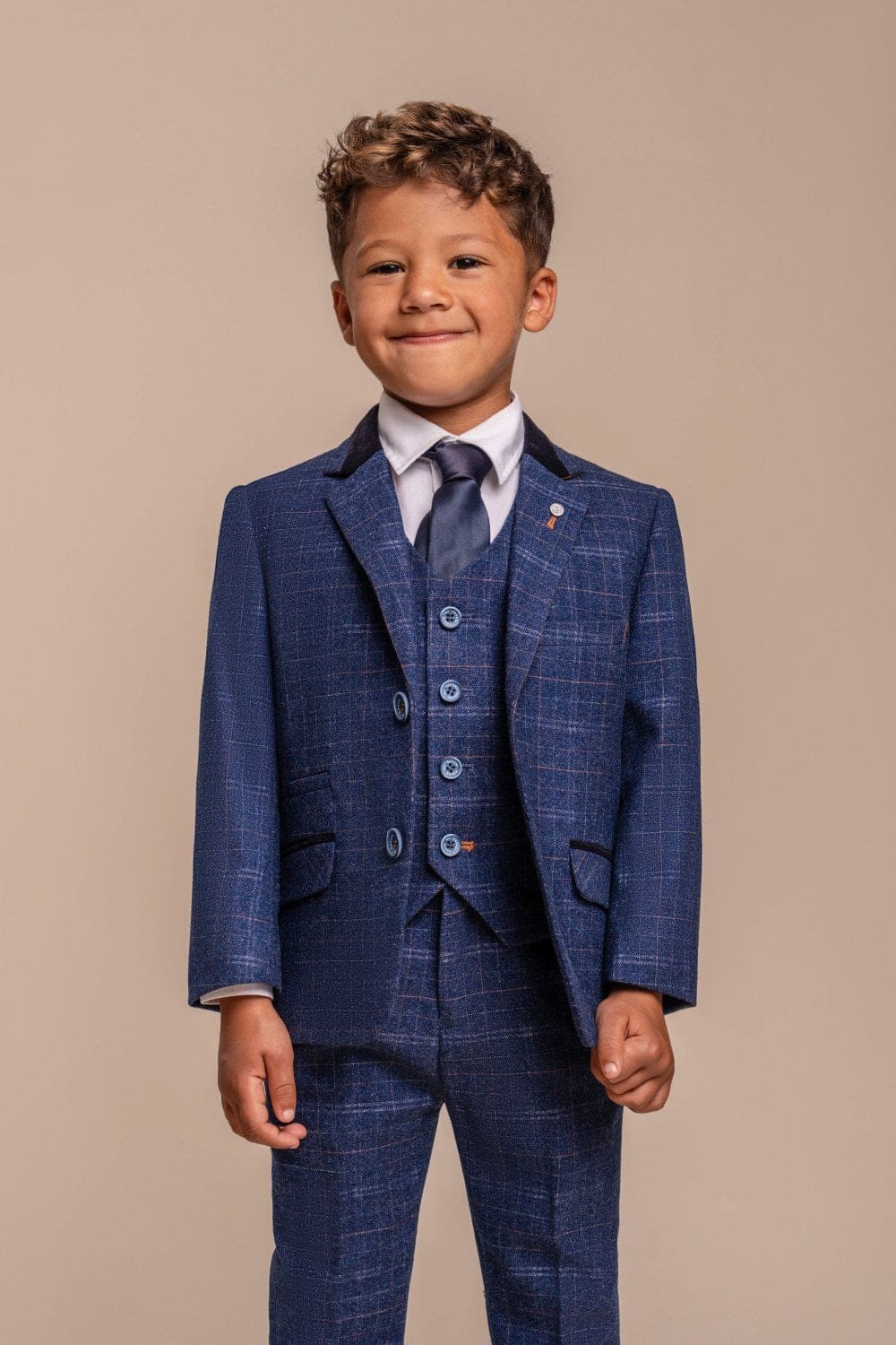 Cavani Kaiser Boys 3-Piece Blue Slim Fit Suit for Formal Events, Weddings & Special Occasions