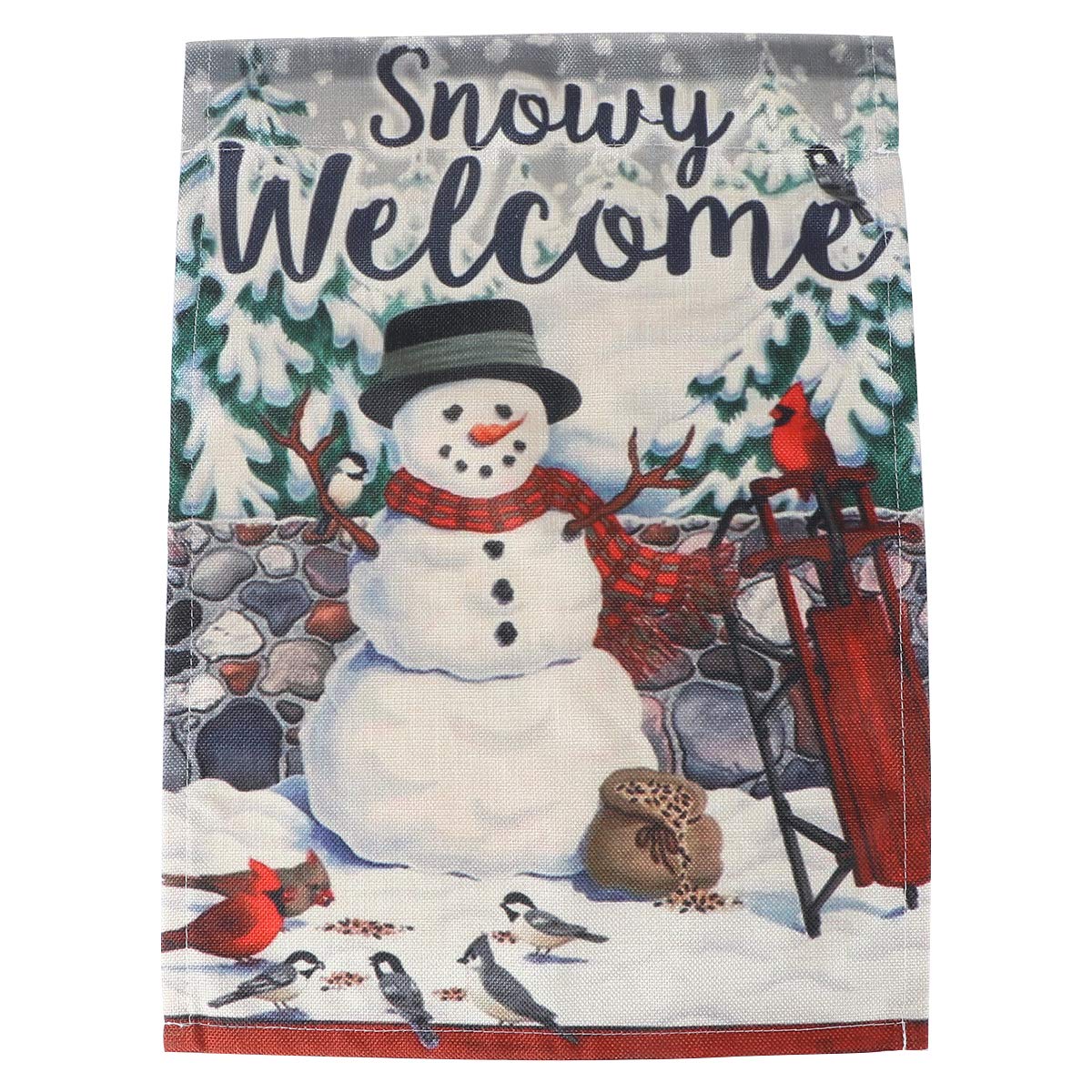 ABOOFAN Christmas Garden Flag with Snowman Design - Outdoor Lawn Decor, Holiday Yard Ornament for Xmas Party & Festival Decoration | Perfect for Front Yard, Porch, and Seasonal Celebrations