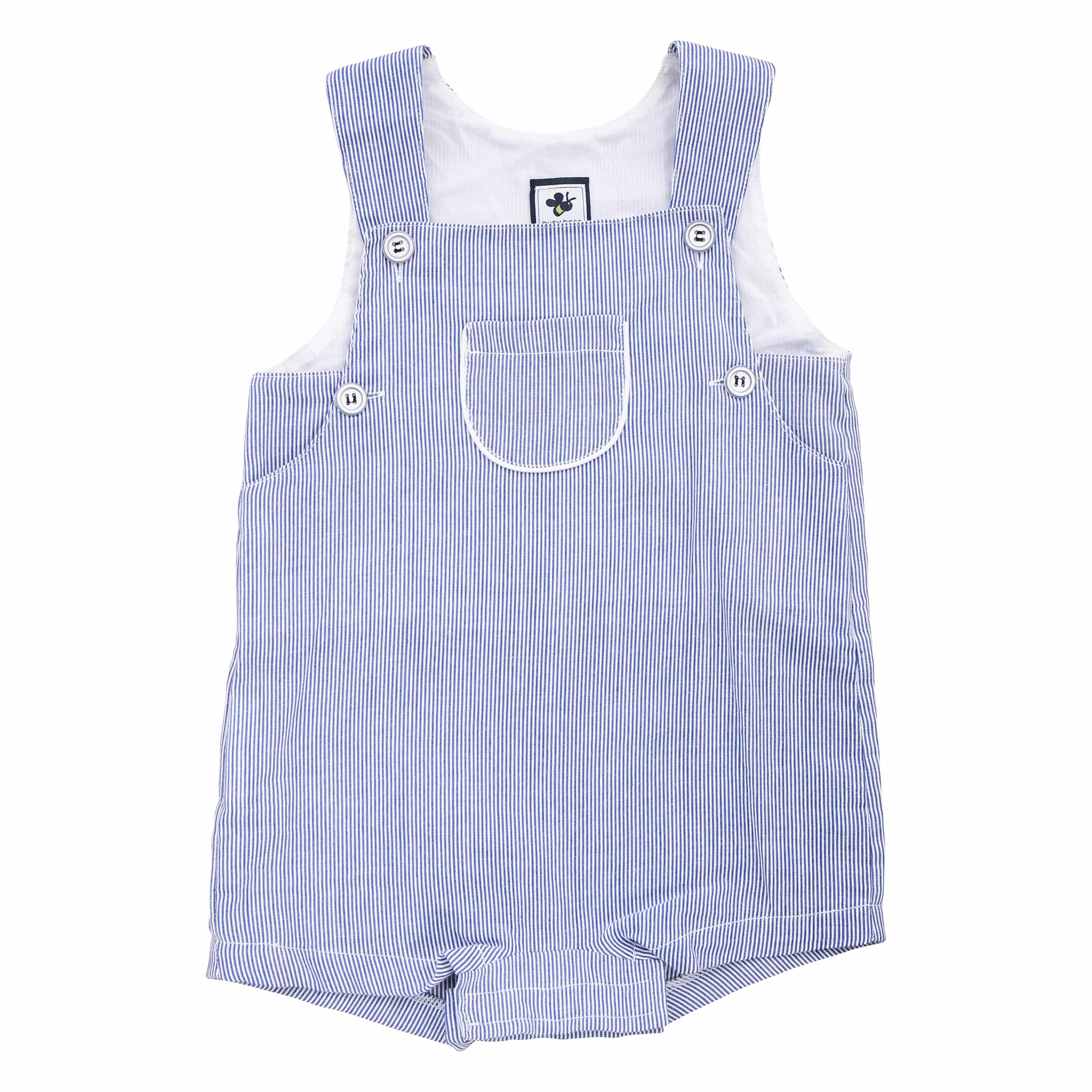 George Infant and Toddler Romper - Navy Seersucker Stripe Outfit for Baby Boys & Girls | Perfect for Playtime, Summer Outings & Photo Shoots