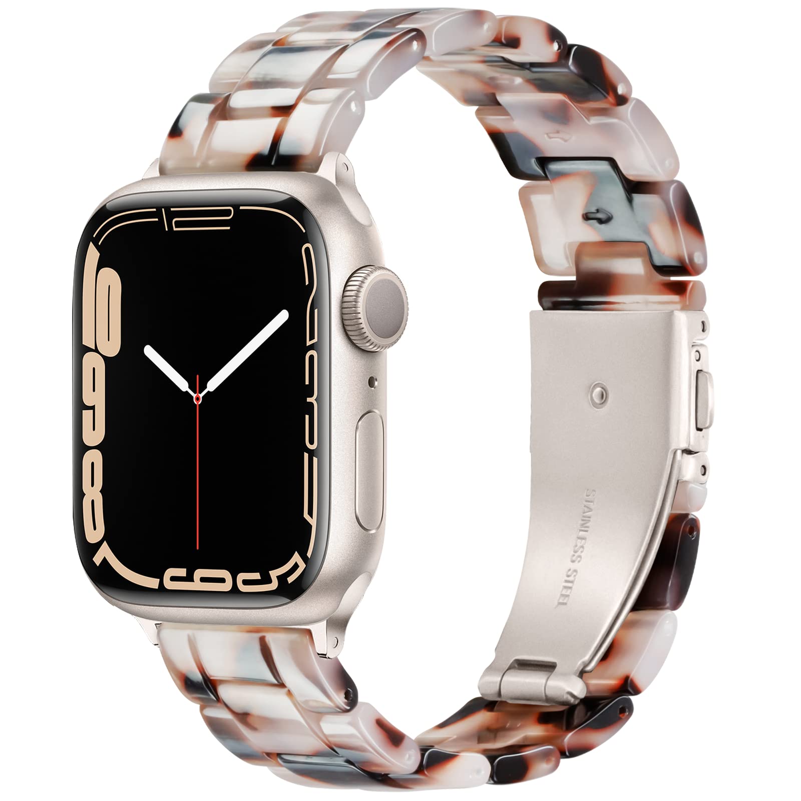 Premium Apple Watch Bands Compatible with Series 1-10, SE, Ultra 2 (42mm/44mm/45mm/46mm/49mm) - Lightweight Tortoise Flower Design for Women - Perfect for Workouts, Office Wear & Everyday Fashion Accessory