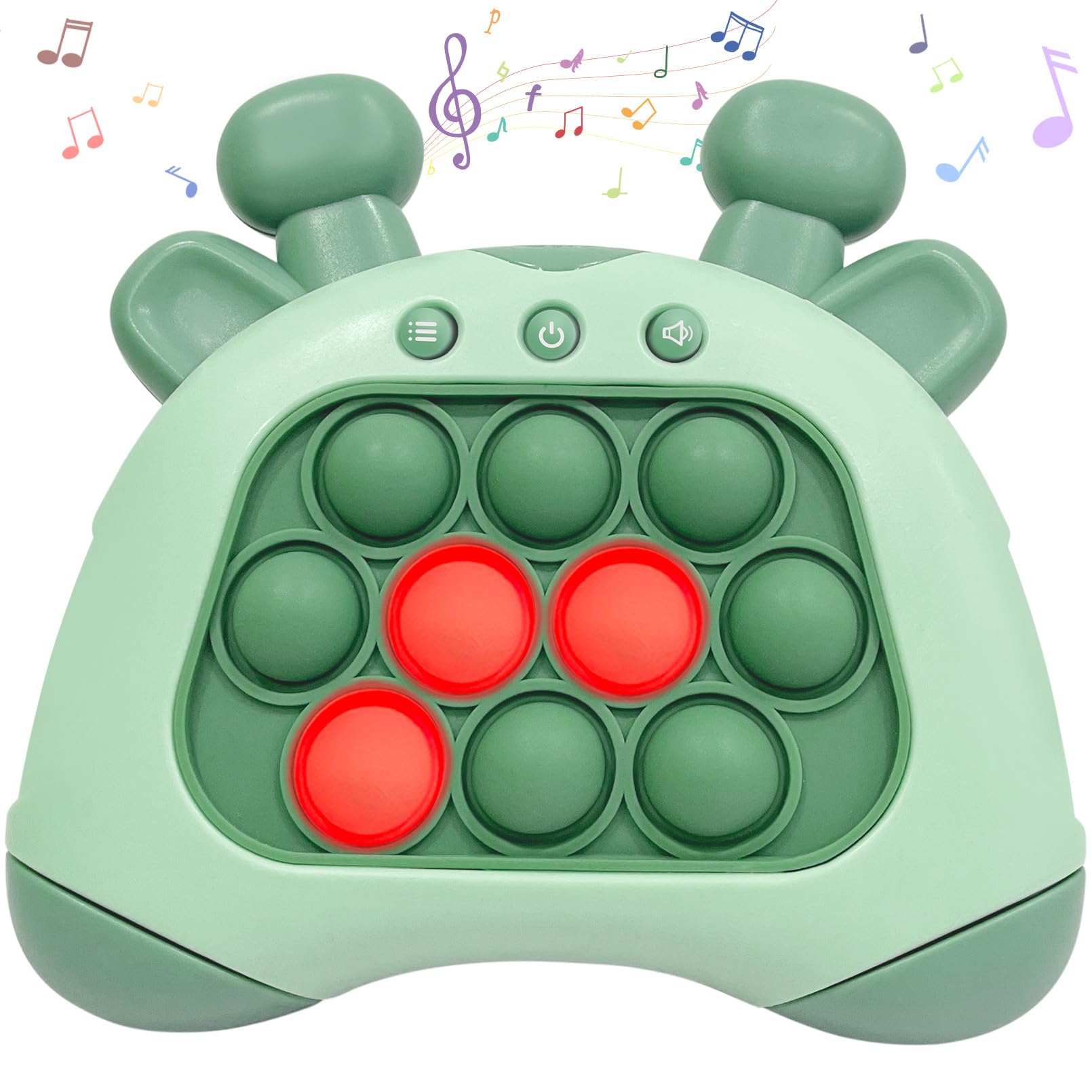 LED Push Pop Fidget Toy - Handheld Puzzle Game for Kids & Adults - Stress Relief & Focus Aid - Green Deer Design