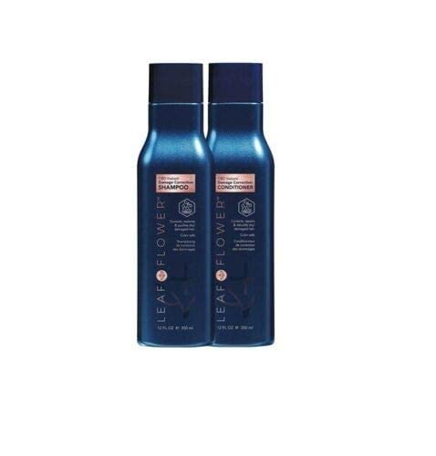 Leaf & Flower Instant Damage Repair Shampoo & Conditioner Set - 12 oz Duo for Dry, Damaged Hair - Salon-Quality Hair Care for Frizz Control & Shine Boost - Perfect for Color-Treated & Chemically Processed Hair