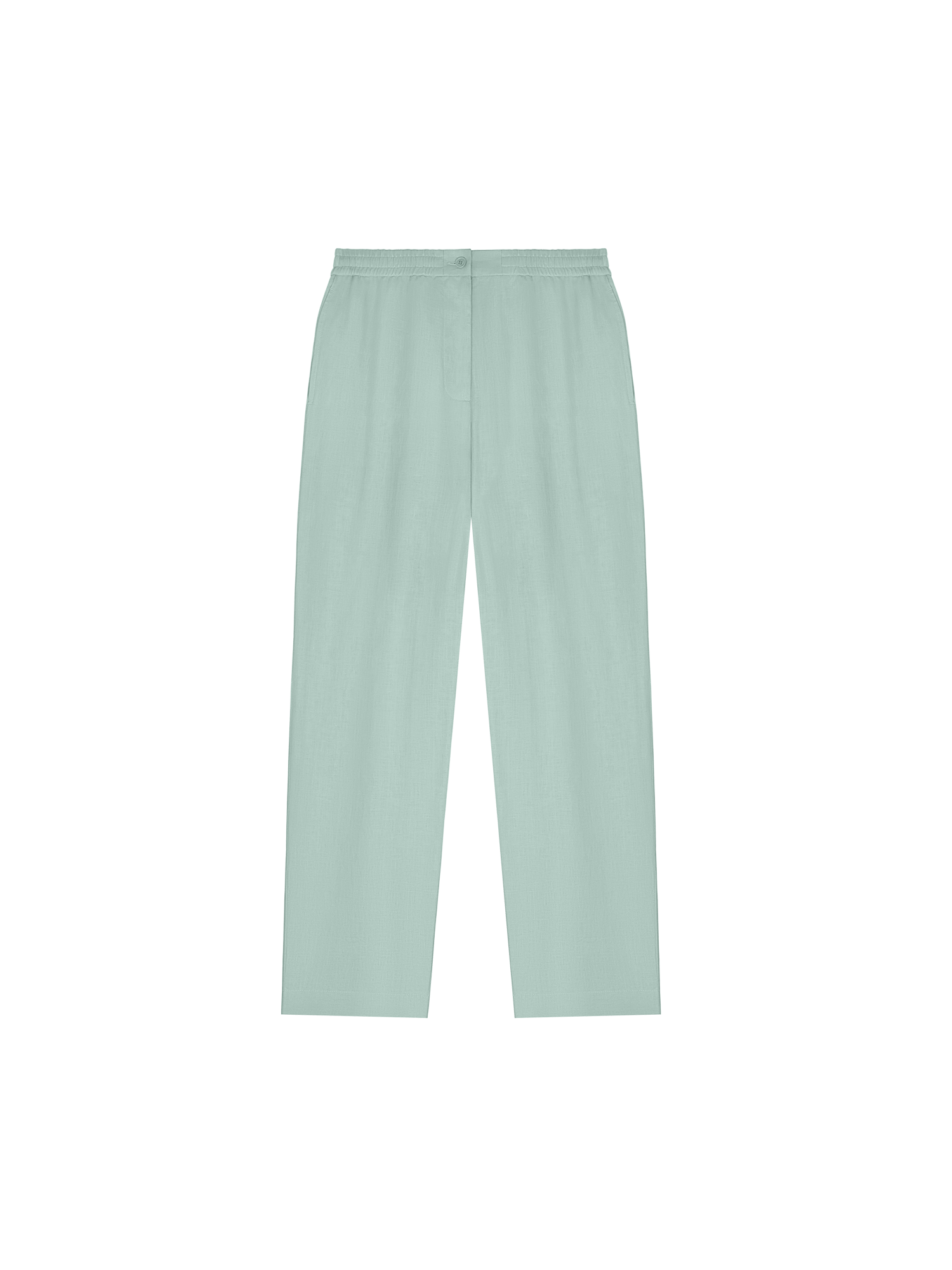 Women's Aloe Linen Pants - Soft Breathable Eucalyptus Blue Linen Trousers for Summer, Travel & Casual Wear