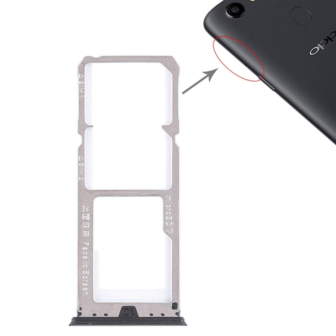 Original: LUOKANGFAN LLKKFF Spare Parts Smartphone 2 x SIM Card Tray + Micro SD Card Tray for Oppo A73 / F5(Black) Replacement Parts (Color : Black)    Optimized:   Oppo A73 / F5 Replacement SIM Card Tray & Micro SD Card Tray (2-Pack) - Black - Compatible with Oppo Smartphones - Perfect for Repair and SIM/SD Card Replacement