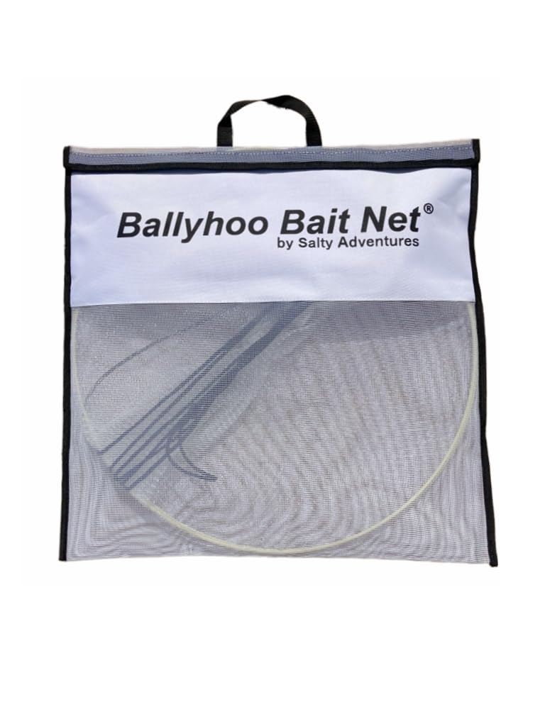 Ballyhoo Bait Net - Collapsible Fishing Hoop Net with Easy Fold Design for Storage - Perfect for Saltwater Fishing, Shrimping, and Bait Collection