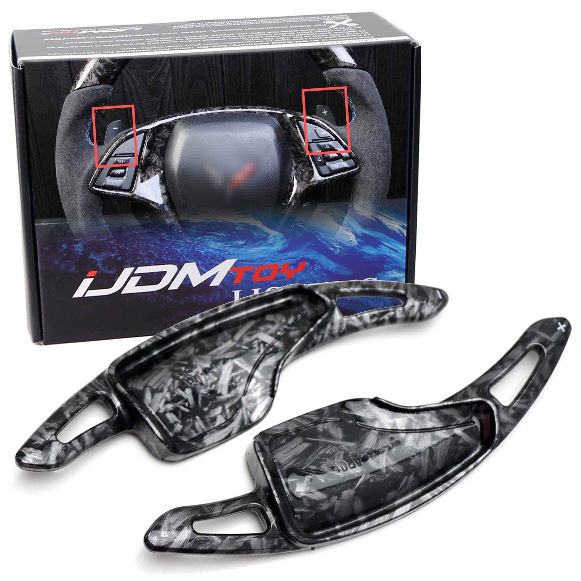 Premium Forged Carbon Fiber Steering Wheel Paddle Shifters for Chevy Corvette & Camaro - Racing & Performance Driving Enhancement