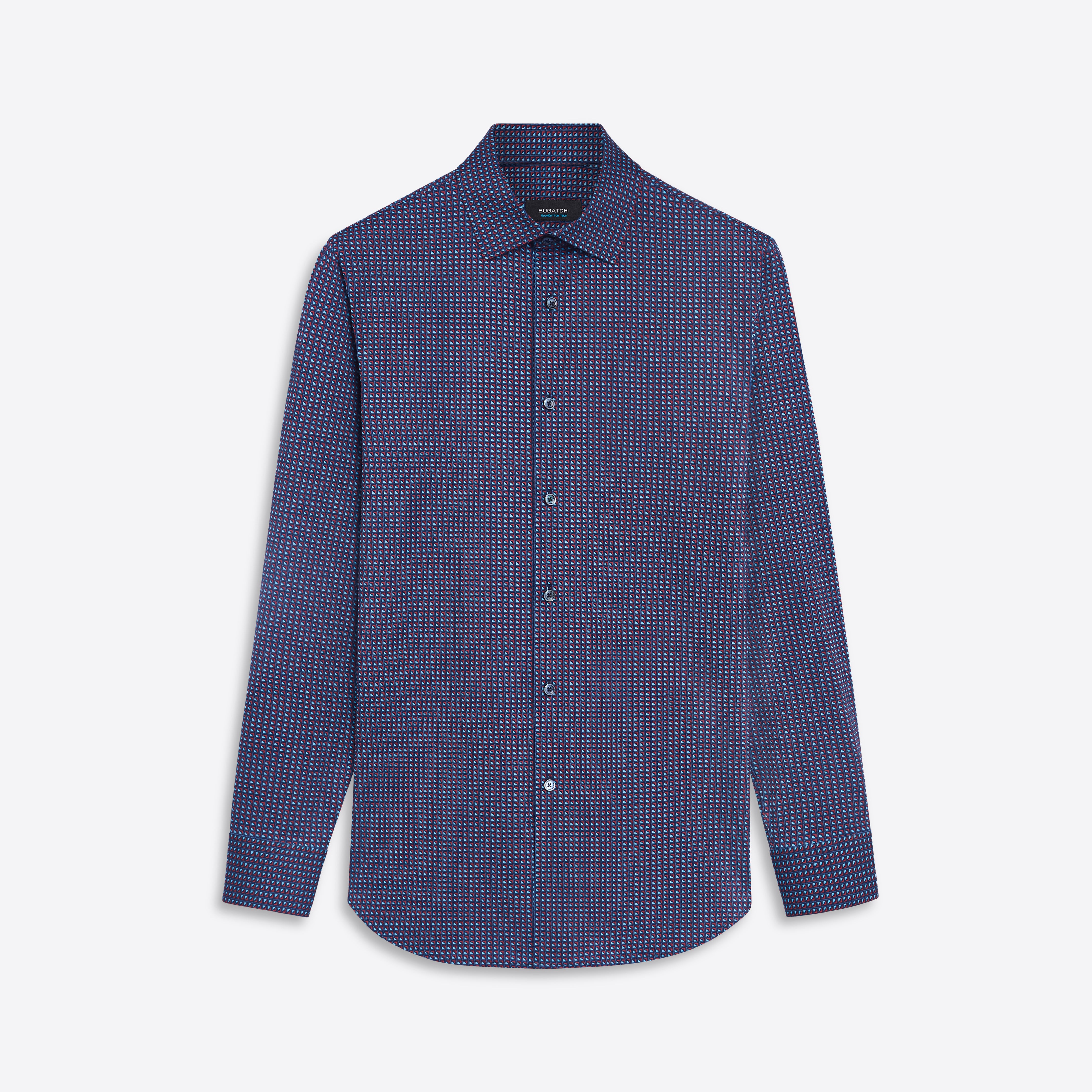 Stylish JAMES Geometric Print Cotton Shirt for Men - Trendy Casual Button-Up Shirt for Office, Date Night & Summer Outfits