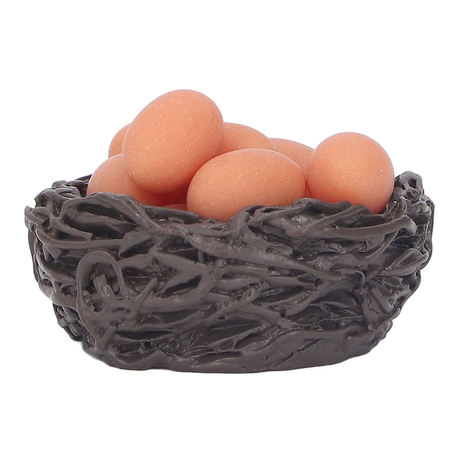1:12 Scale Dollhouse Eggs & Nest - Xunn Resin Model for Miniature Scenes