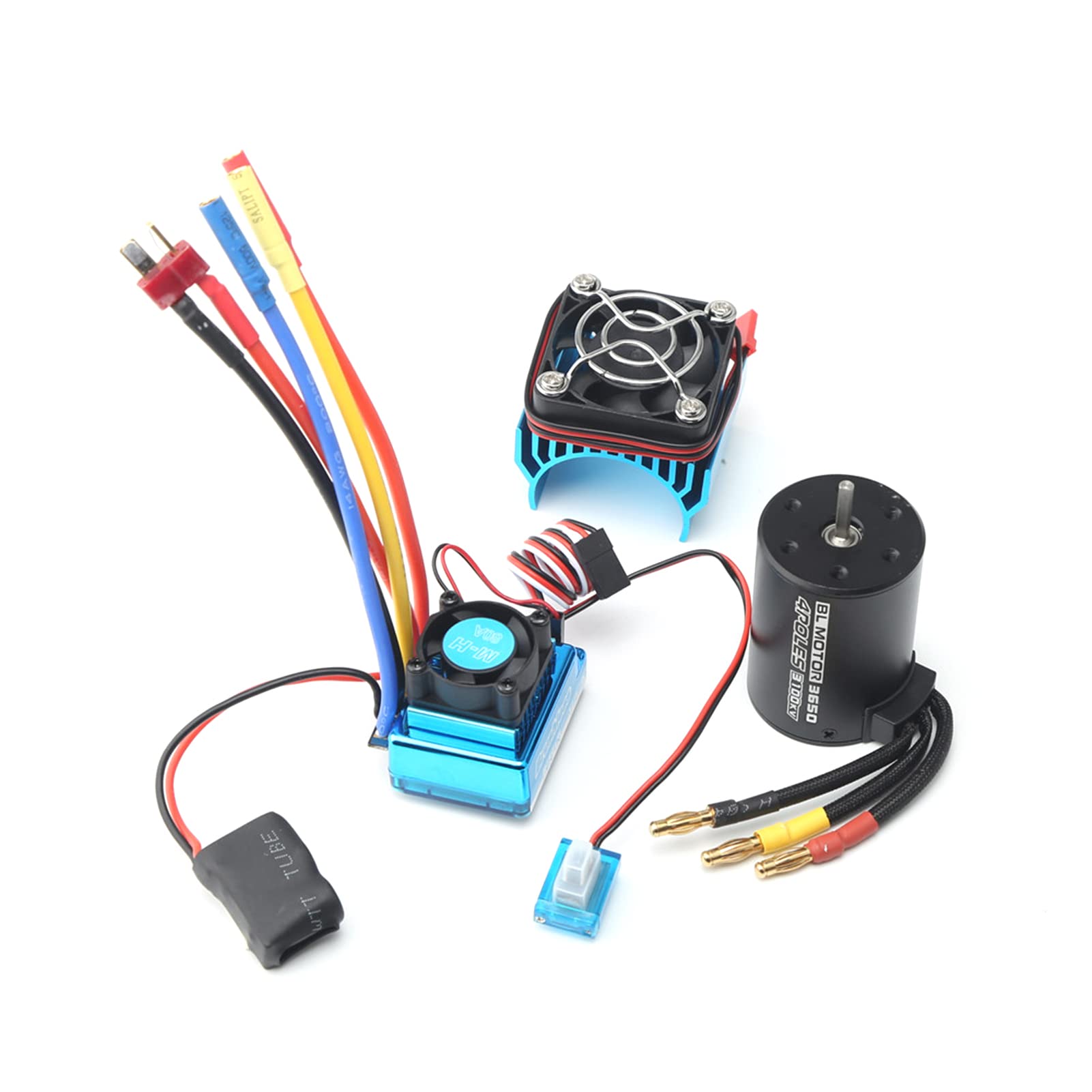 GoolRC 3650 Brushless Motor 3100KV with 45A Brushless ESC & HeatSink - High Performance Upgrade for 1/8 1/10 RC Cars, RC Boats, Trucks & Off-Road Vehicles - Perfect for Racing, Crawling & DIY RC Projects