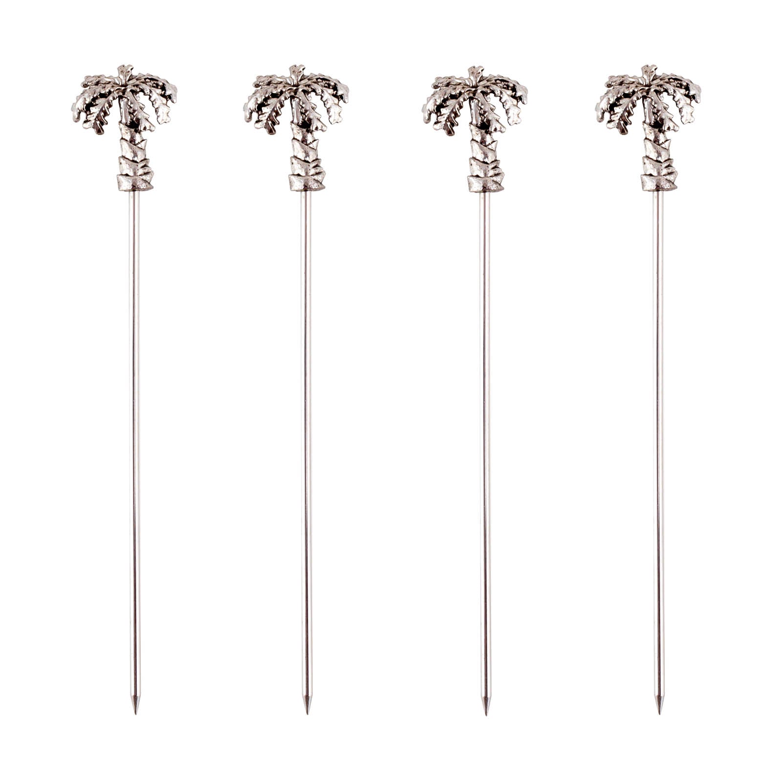 BarConic® 4-Pack Palm Tree Cocktail Picks - Tropical Drink Garnish for Summer Parties, Poolside Cocktails & Hawaiian Themed Events