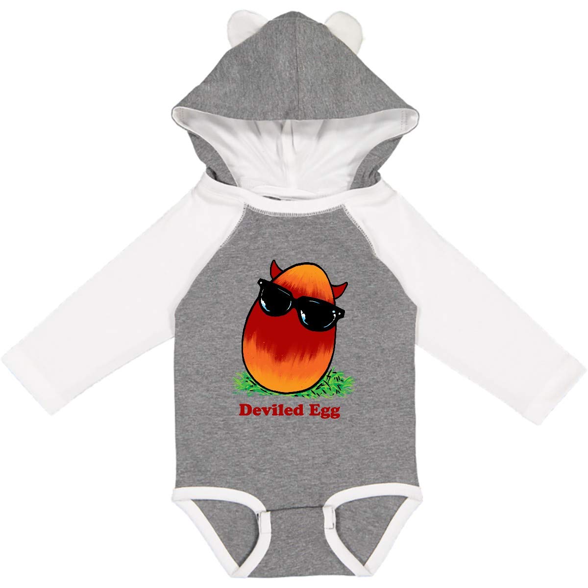 Inktastic Easter Red and Orange Devil Egg Long Sleeve Baby Bodysuit - Funny Cute Holiday Outfit for Infants & Toddlers - Perfect for Easter Celebrations, Photo Shoots & Family Gatherings