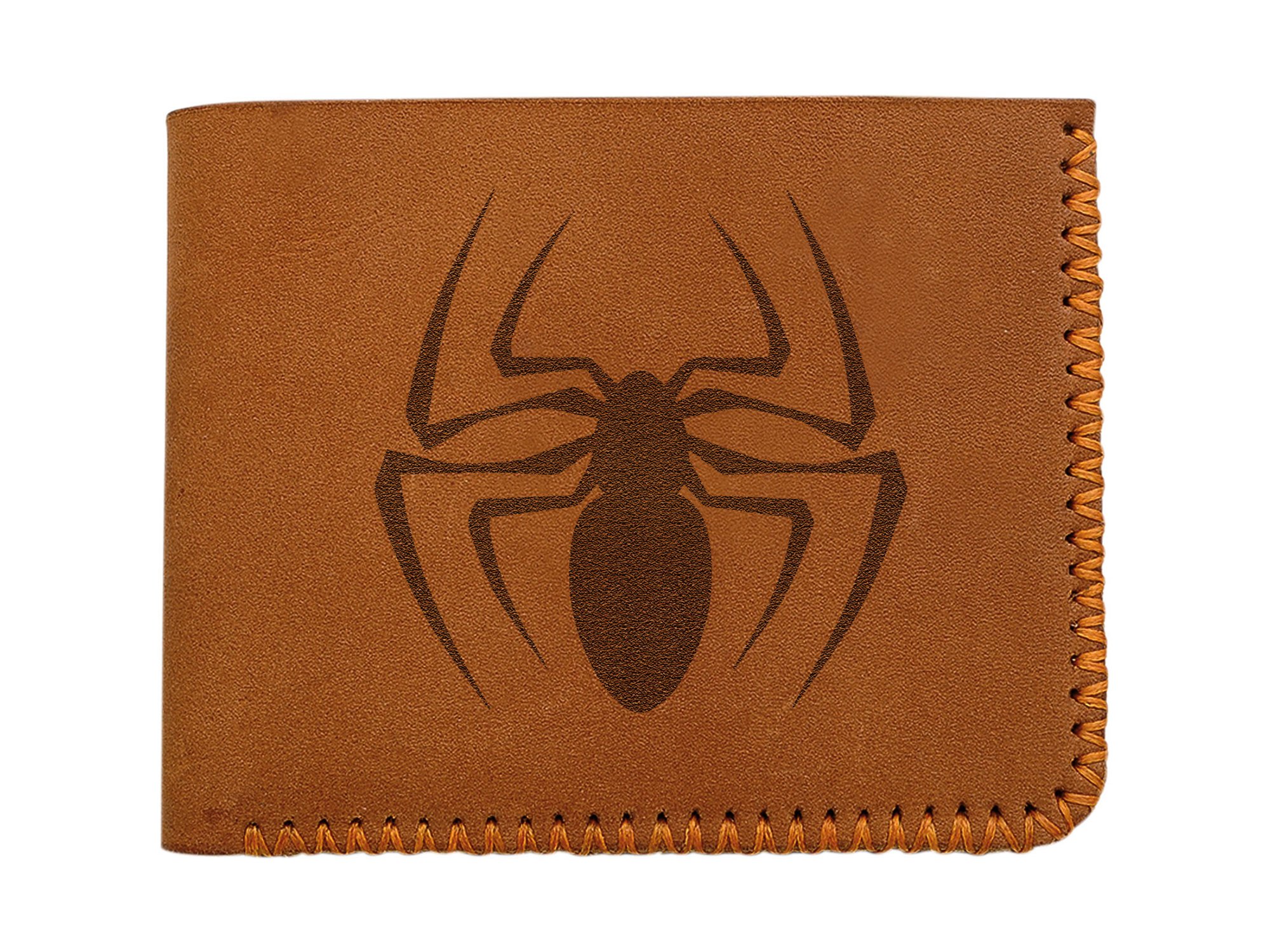 Handmade Genuine Leather Tribal Spider Wallet for Men - Slim RFID Blocking Bifold Wallet with Money Clip - Perfect for Everyday Use, Travel & Gifts