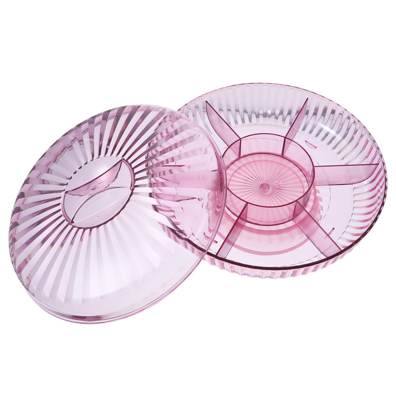 Sturdy 5-Section Snack Tray for Fruits, Candy & Nuts - Perfect for Parties, Office Snacks & Kids Lunch Box Organization - BPA-Free Plastic Compartment Container