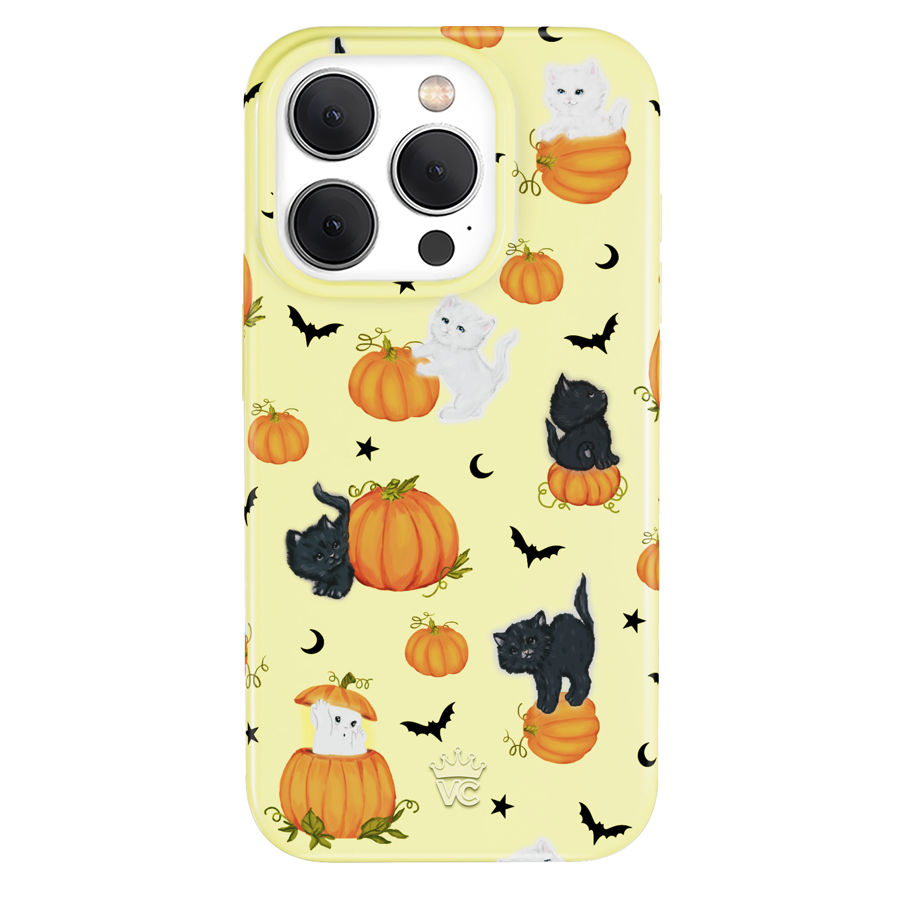 Purrfect Pumpkins Cute Cat & Pumpkin Design iPhone Case - Durable Protective Cover for iPhone 12/13/14/15 Pro Max - Perfect for Fall, Halloween & Cat Lovers