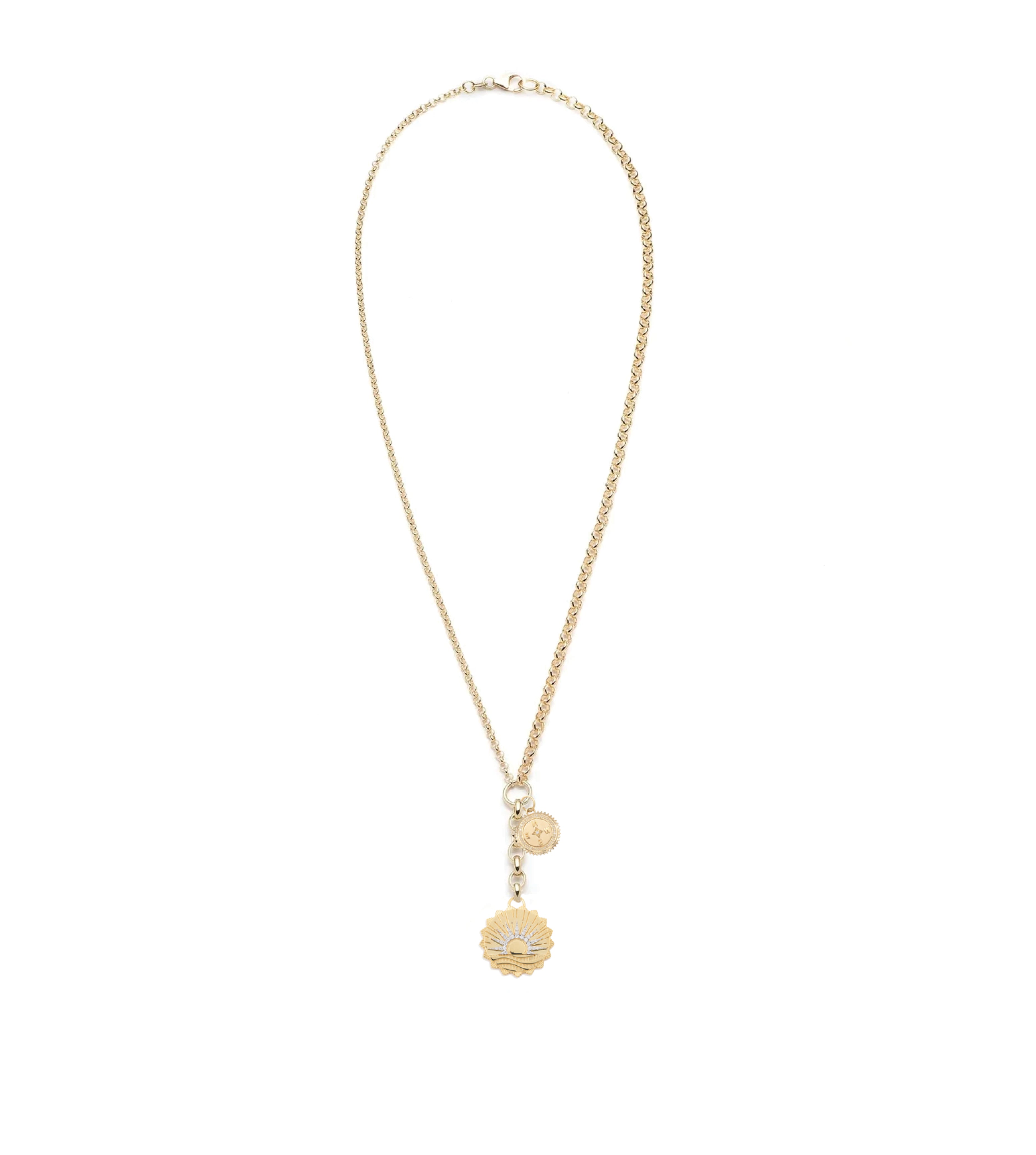 New Beginnings & Internal Compass: Medium Mixed Belcher Extension Chain Necklace - Stylish Layering Jewelry for Women, Perfect for Everyday Wear, Date Nights & Special Occasions