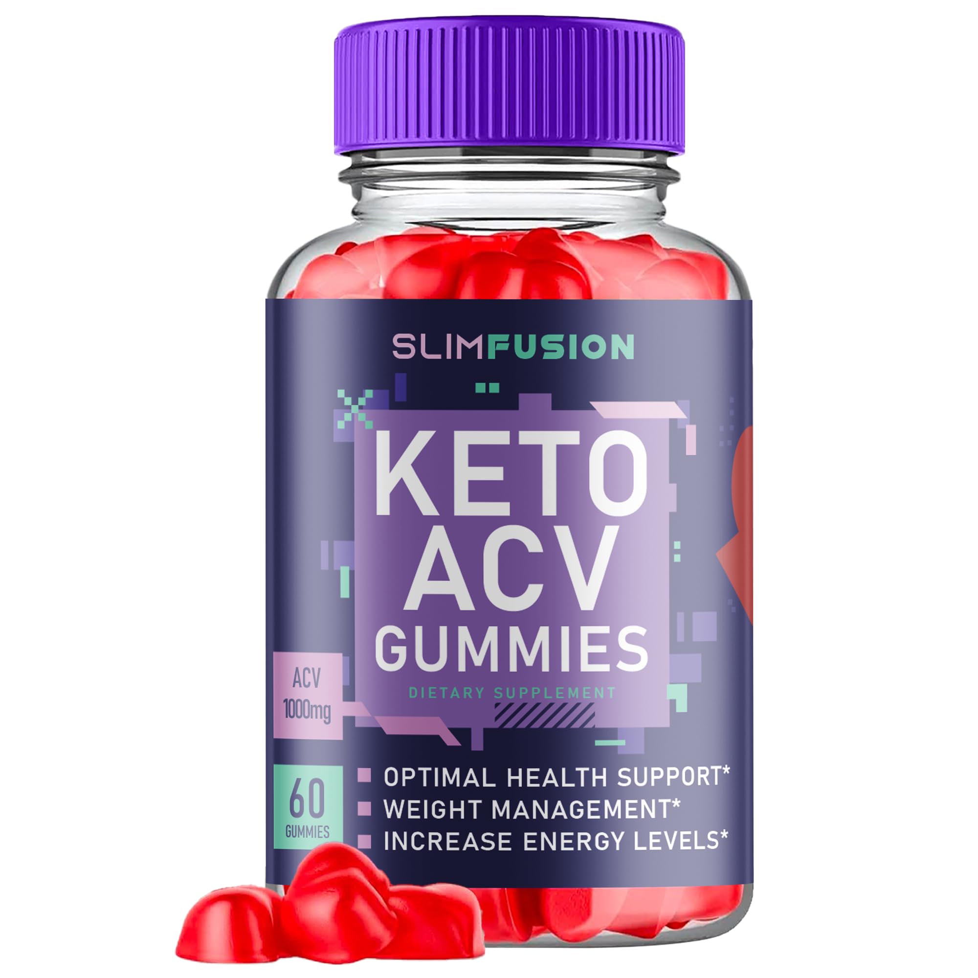 Slim Fusion Keto ACV Gummies - Apple Cider Vinegar Weight Loss Supplement for Ketogenic Diet - 60 Count - Supports Metabolism & Energy - Perfect for On-the-Go Wellness & Healthy Lifestyle