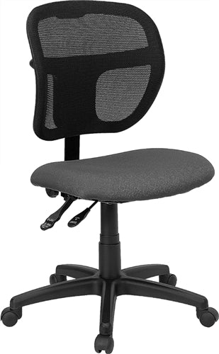Ergonomic FLASH Mid Back Gray Mesh Swivel Office Chair with Adjustable Height & Lumbar Support - Perfect for Home Office, Gaming & Workspace Comfort
