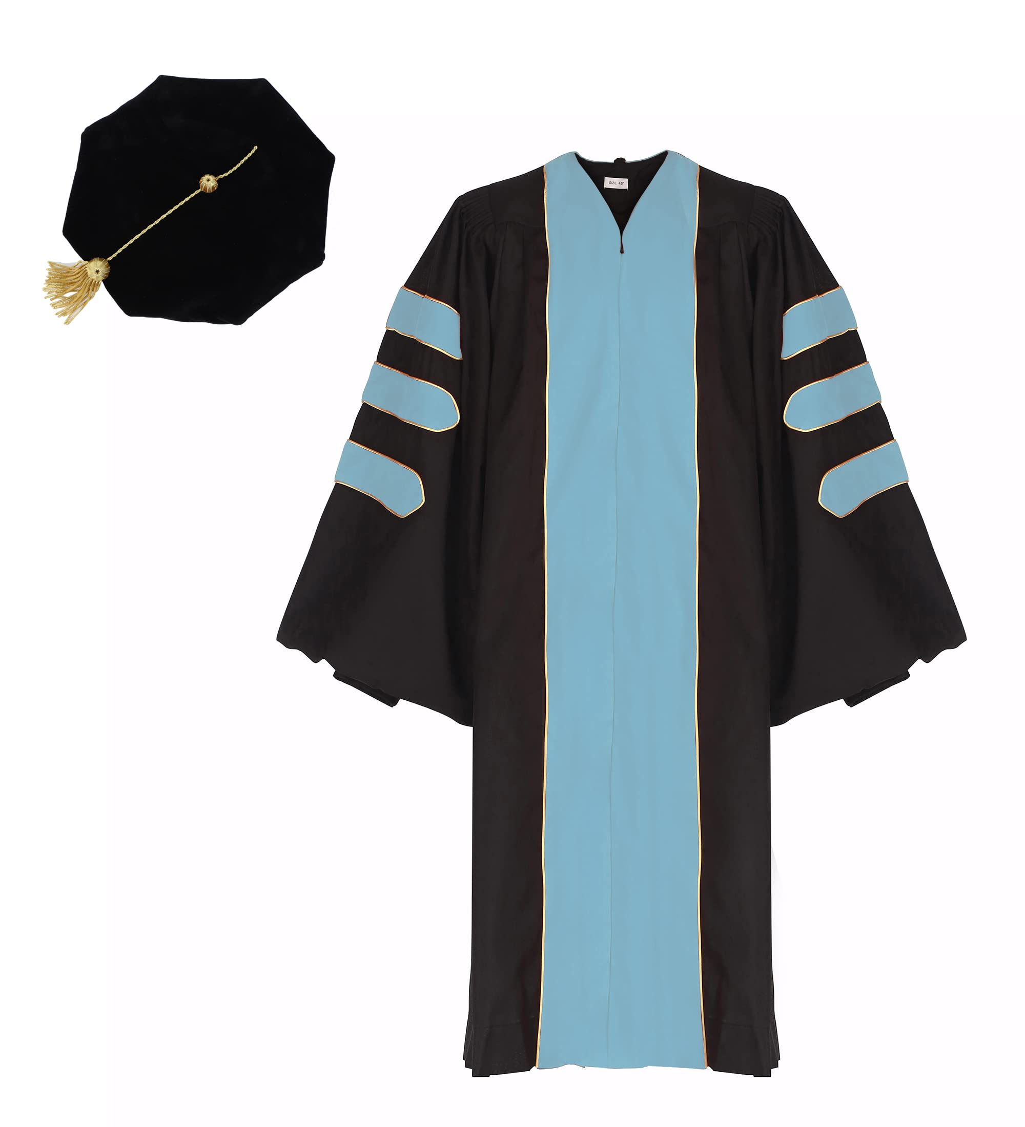 Unisex Doctoral Graduation Gown & 8-Side Tam Cap Set - PhD Graduation Attire for Faculty & Professors | Perfect for Commencement Ceremonies & Academic Events