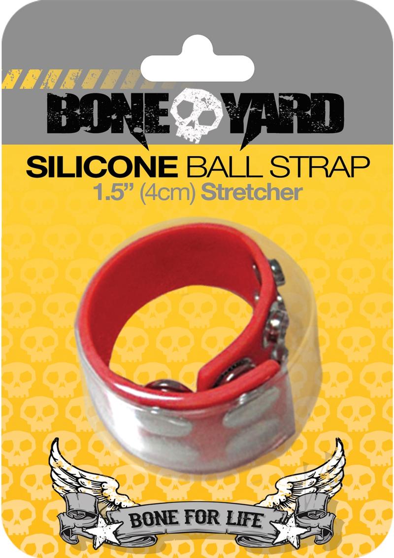 Boneyard 1.5 Inch Silicone Ball Stretcher with Comfortable Strap - Red | Enhance Workout & Intimate Play | Perfect for Gym, Yoga & Adult Pleasure