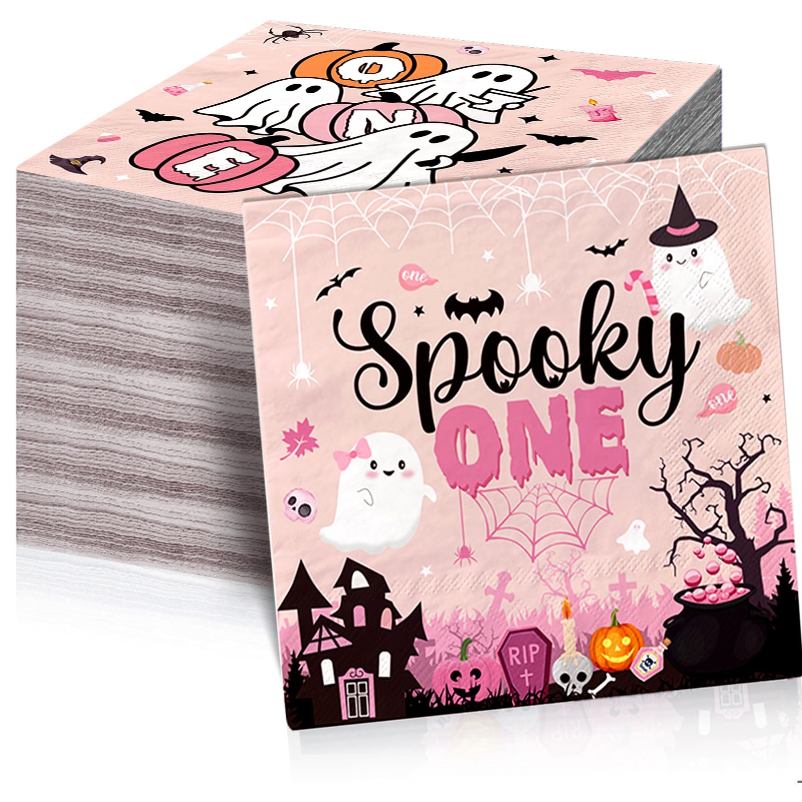 Spooky One Halloween Napkins for Party Supplies, Durable & Fun Party Tableware, Perfect for Halloween Celebrations & Themed Gatherings