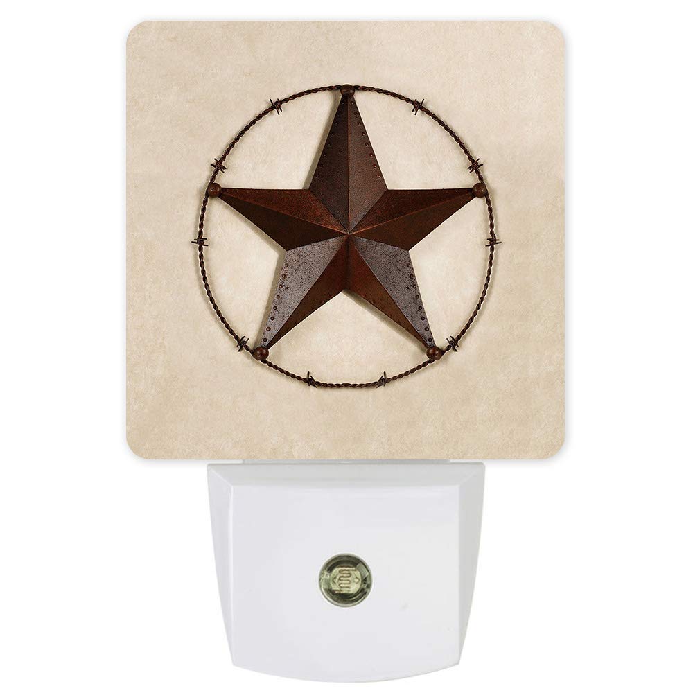 LED Night Light Plug-in with Dusk-to-Dawn Sensor - 5-Point Star Retro Design for Nursery, Bedroom, Bathroom & Hallway | Energy-Efficient Kids Room Decor & Safety Lighting for Stairs, Home Decor