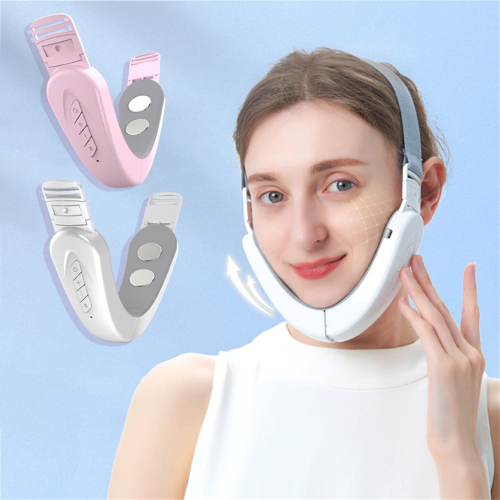 Smart Electric V-Face Massager - 12 Gears & 6 Modes, Portable Micro Vibration Facial Lifting Massager for Skin Firming - Anti-Aging & Relaxation Gift for Men & Women (White) - Perfect for Home Spa, Travel & Daily Skincare Routine
