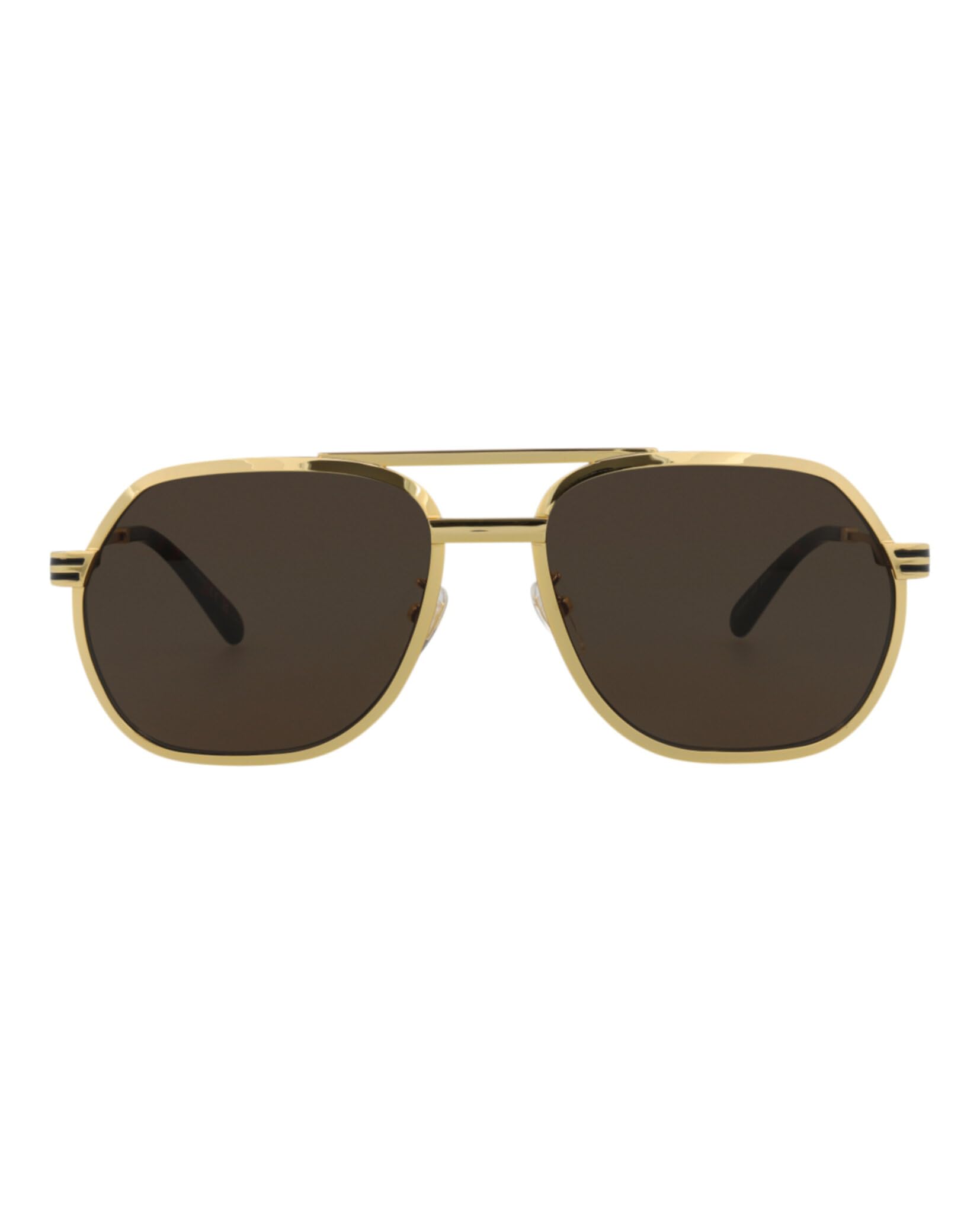 Gucci GG0981S Gold/Brown Aviator Sunglasses for Men - 60/18/145 Frame Size | Luxury UV Protection Shades for Driving, Travel & Outdoor Fashion