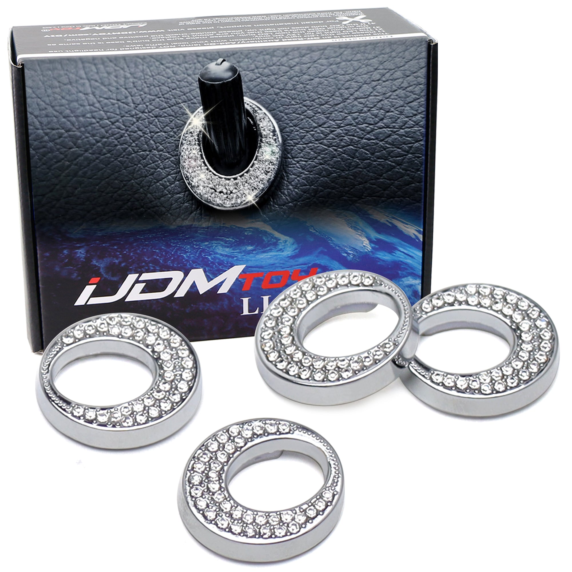 4PCS Oval Crystal Bling Alloy Door Lock Pin Decorative Rings for Mercedes CLA GLA - Luxury Car Accessories for Enhanced Interior Style & Protection