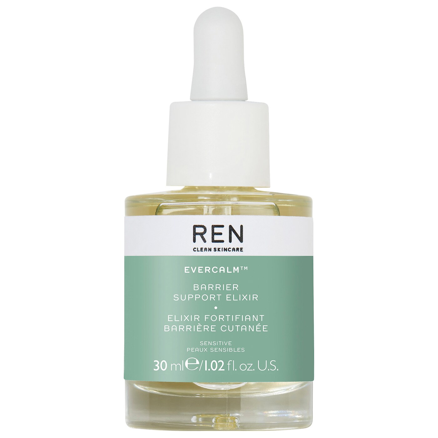 REN Clean Skincare Evercalm Barrier Support Face Oil 30ml - Hydrating & Soothing Facial Treatment for Dry, Sensitive Skin - Perfect for Nighttime Routine & Post-Workout Recovery