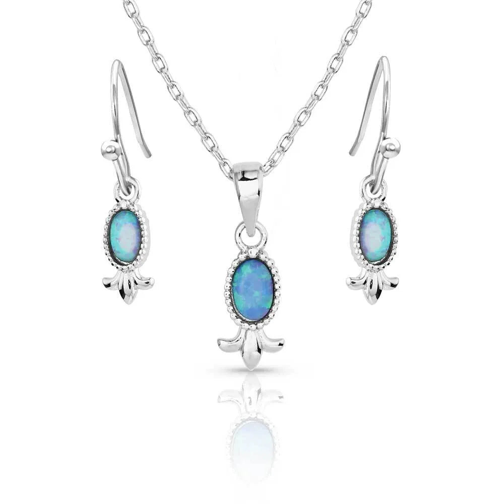 Opal Flourish Jewelry Set - Elegant Necklace & Earrings for Women | Perfect for Weddings, Parties & Special Occasions | Handcrafted Gemstone Jewelry Gift