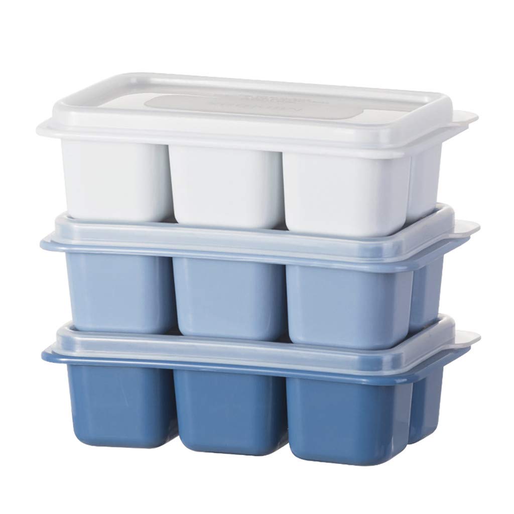 MPWEGNP Ice Cube Tray Set with Lid - DIY Silicone Mold for Making 6 Small Ice Cubes - Perfect for Kitchen, Dining & Bar (Blue, One Size) - Great for Cocktails, Iced Coffee & Party Drinks