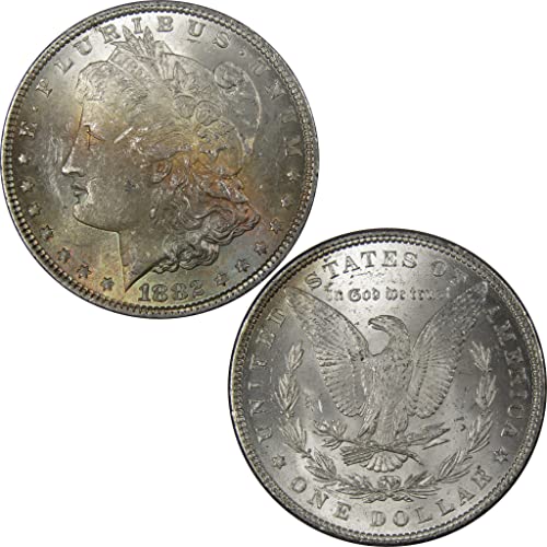 1882 Morgan Dollar BU Uncirculated - 90% Silver $1 US Coin (Mint State, Toned) | Rare Collectible Coin for Investors & History Enthusiasts | Perfect for Coin Collections, Gifts & Historical Displays