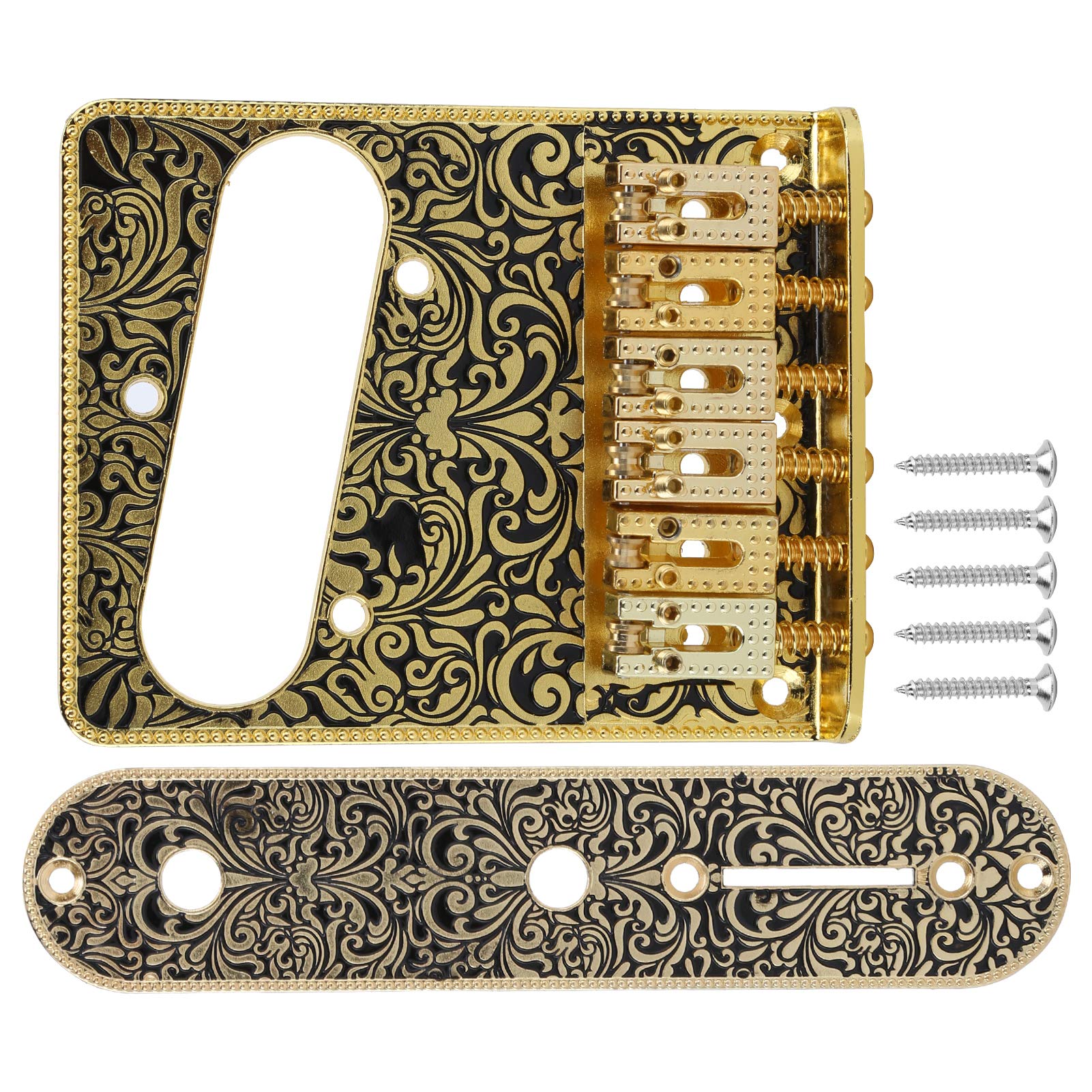 Premium 6-Saddle Electric Guitar Bridge & Tailpiece - High-Quality Gold Finish for Enhanced Tone & Sustain | Perfect for Rock, Blues & Metal Performances