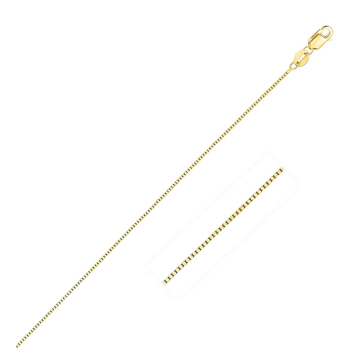 14K Yellow Gold Classic Box Chain Necklace 0.45mm - Dainty Fine Jewelry for Women, Gift for Her, Anniversary, Birthday, Everyday Wear