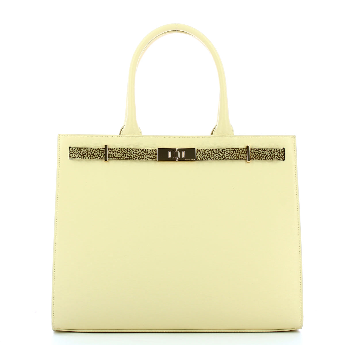 Borbonese Shopping Bag - Stylish Out of Office Tote for Women | 924642BB0 BUTTER | Perfect for Work, Travel & Everyday Use