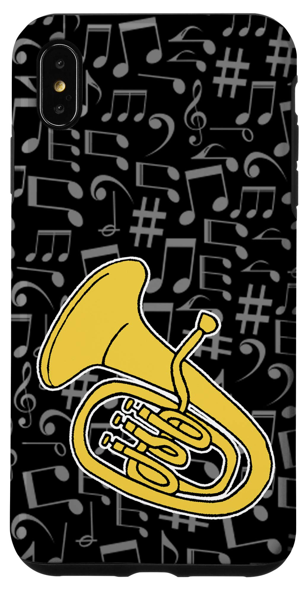 iPhone XS Max Case with Music Notes Design - Premium Protective Cover for iPhone XS Max - Perfect for Musicians, Music Lovers & Concert Goers - Black Background Phone Case