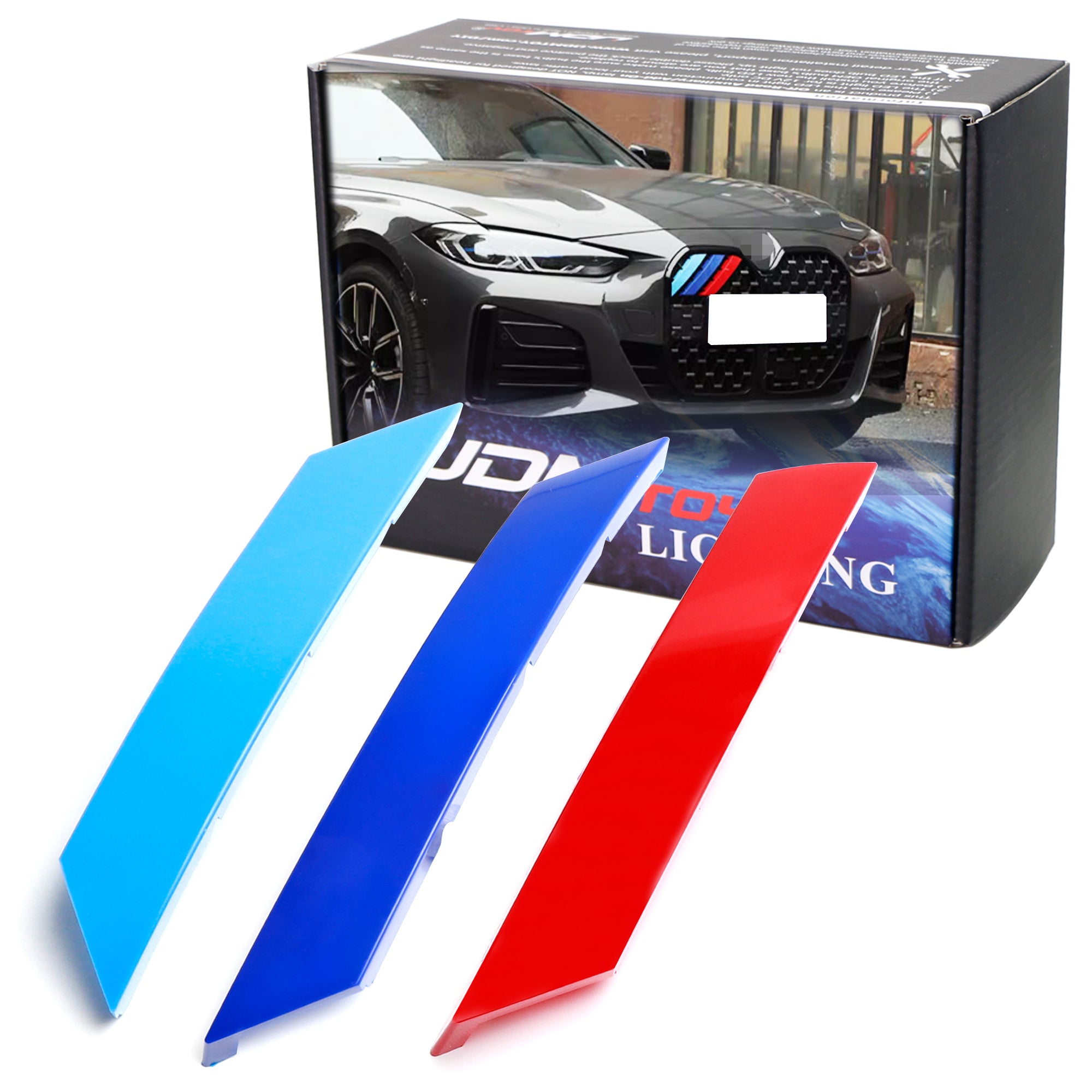 BMW G22 G23 4 Series M Color Stripe Diamond Grille Insert Trims (2021+ Models) - Sporty Front Grille Upgrade for Enhanced Style & Performance