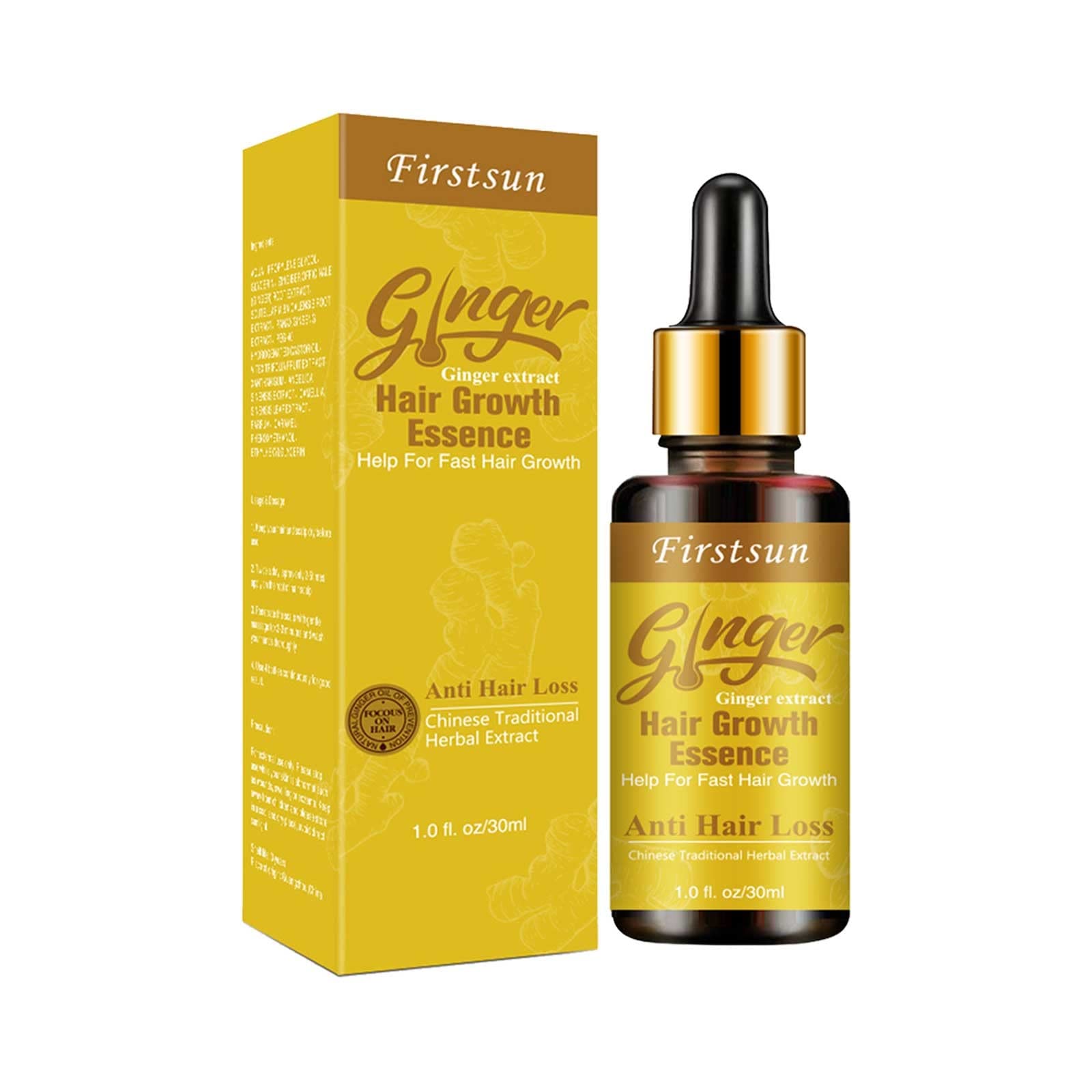 30ml Ginger Germinal Oil Hair Growth Serum for Women & Men - Natural Thinning Hair Treatment for Stronger, Thicker, Longer Hair - Easy to Use (One Size) - Perfect for Daily Scalp Massage & Hair Care Routine