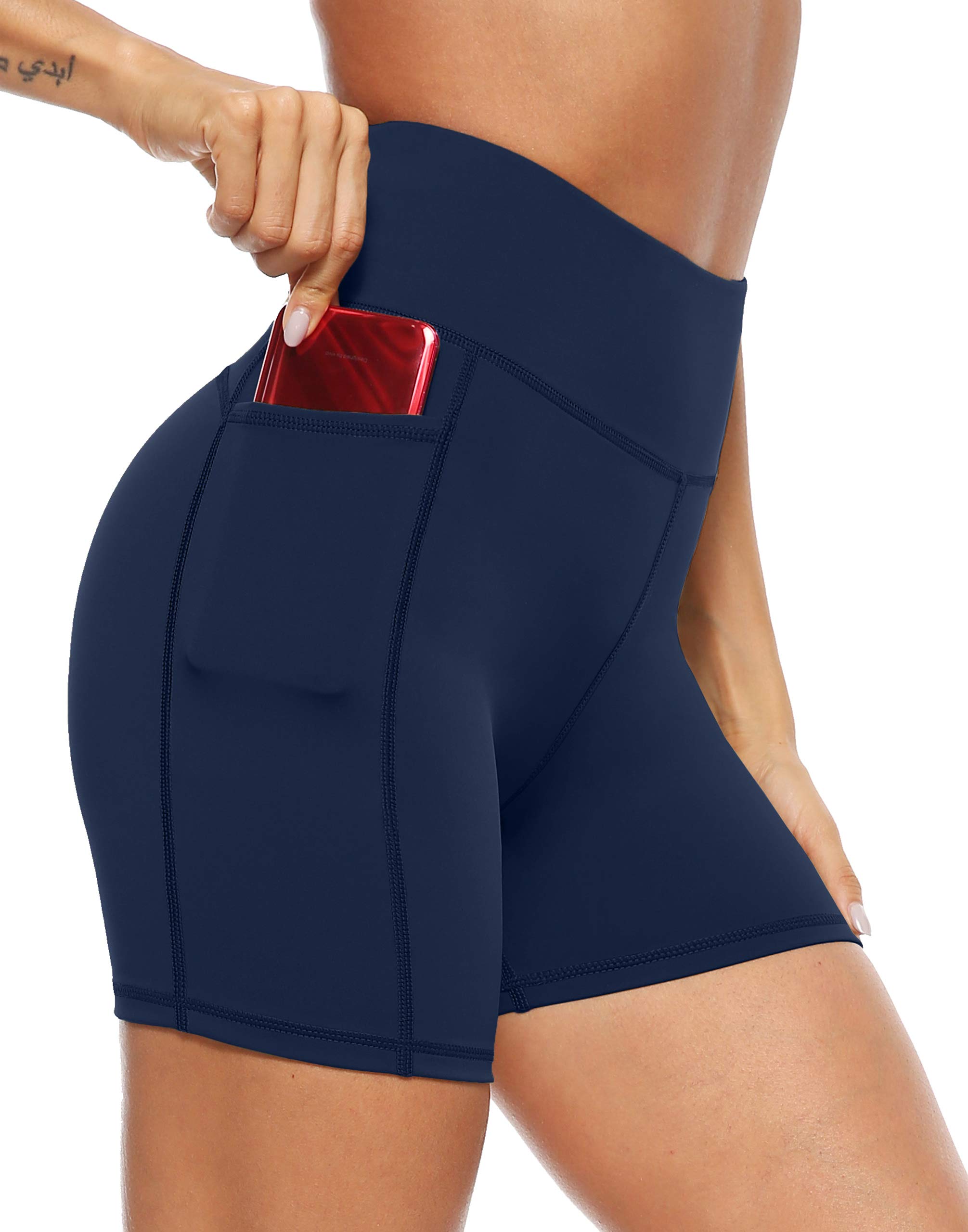 AFITNE Women's High Waist Biker Shorts with Pockets - 5” & 8” Tummy Control Workout Shorts for Running, Yoga & Gym | Breathable & Comfortable Athletic Shorts for Women | Perfect for Fitness, Cycling & Lounge Wear