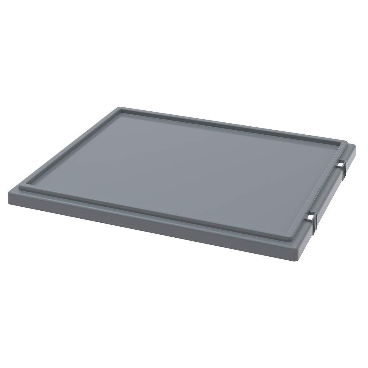 Akro-Mils 35231 Heavy Duty Plastic Lids for 35225 & 35230 Industrial Storage Bins - 3-Pack Grey Stackable Totes for Garage, Workshop & Warehouse Organization
