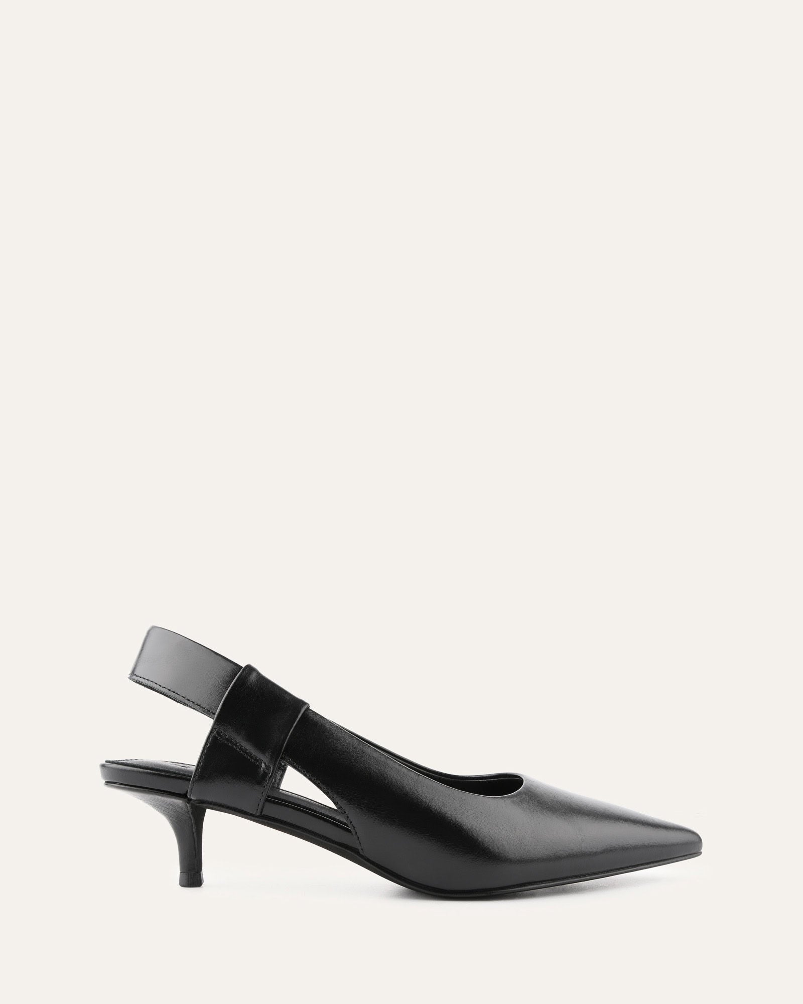 ROSA Women's Black Leather Low Heel Pumps - Comfortable & Stylish Shoes for Work, Office, and Formal Occasions
