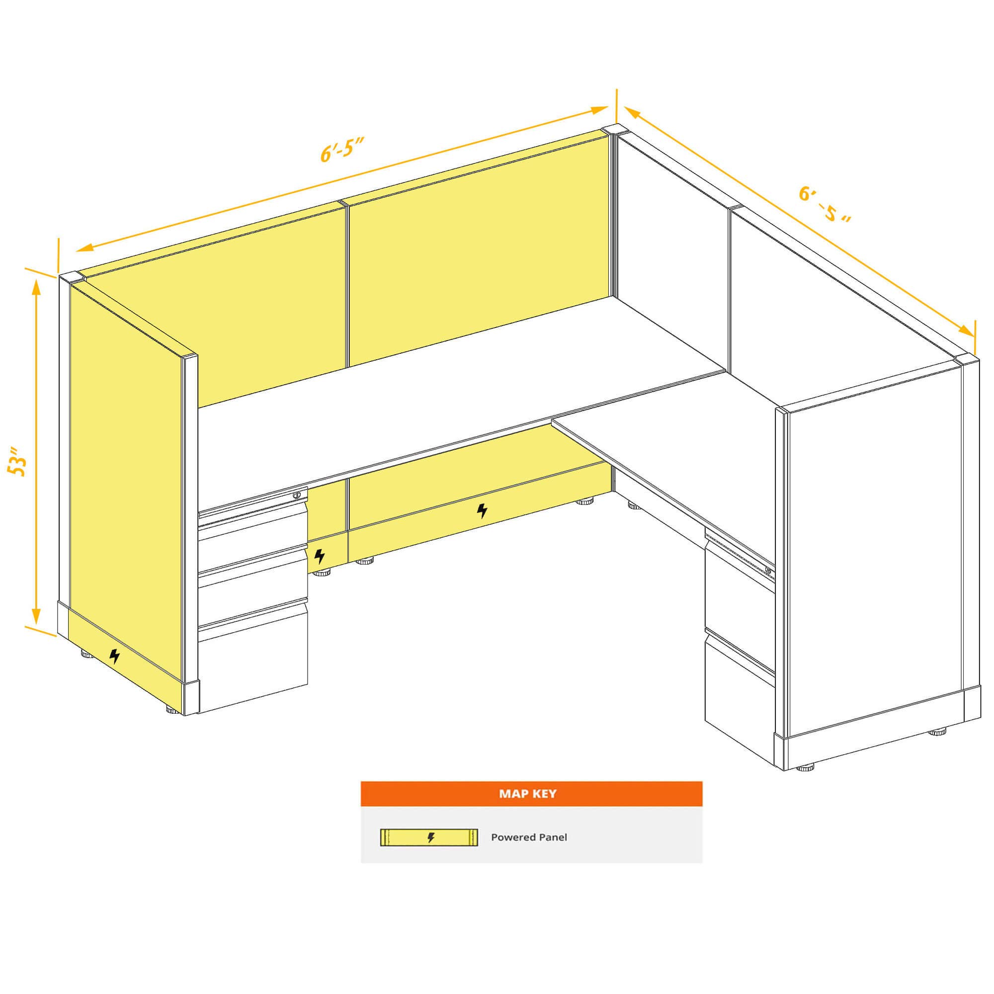 Modular Office Furniture - Adjustable Height 53