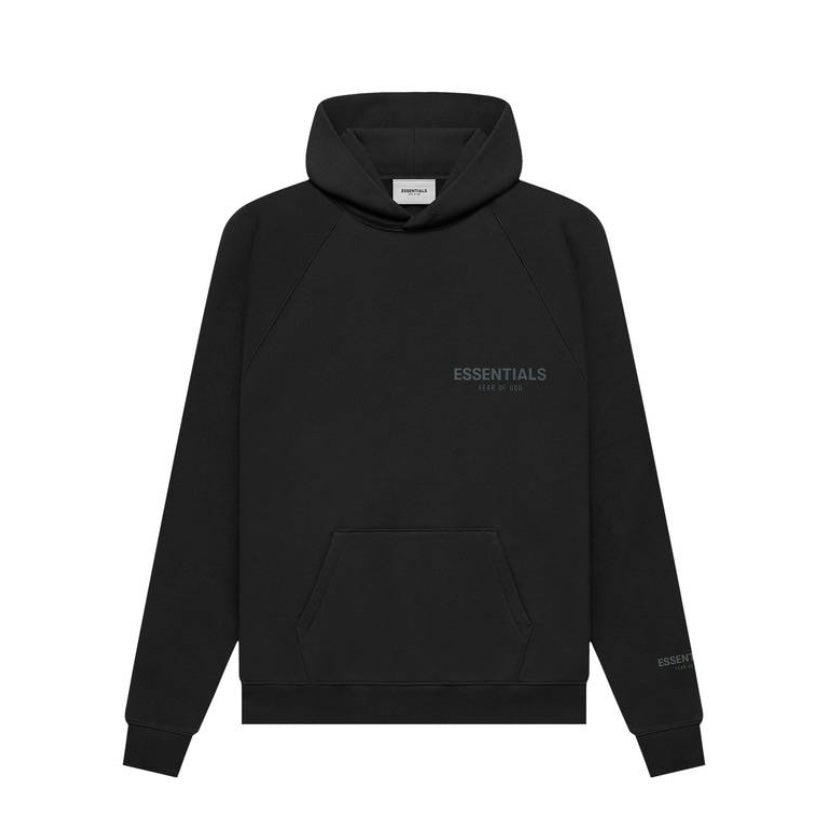Fear of God Essentials 2021 Black Pullover Hoodie - Men's Casual Streetwear Sweatshirt for Urban Fashion & Lounge Wear