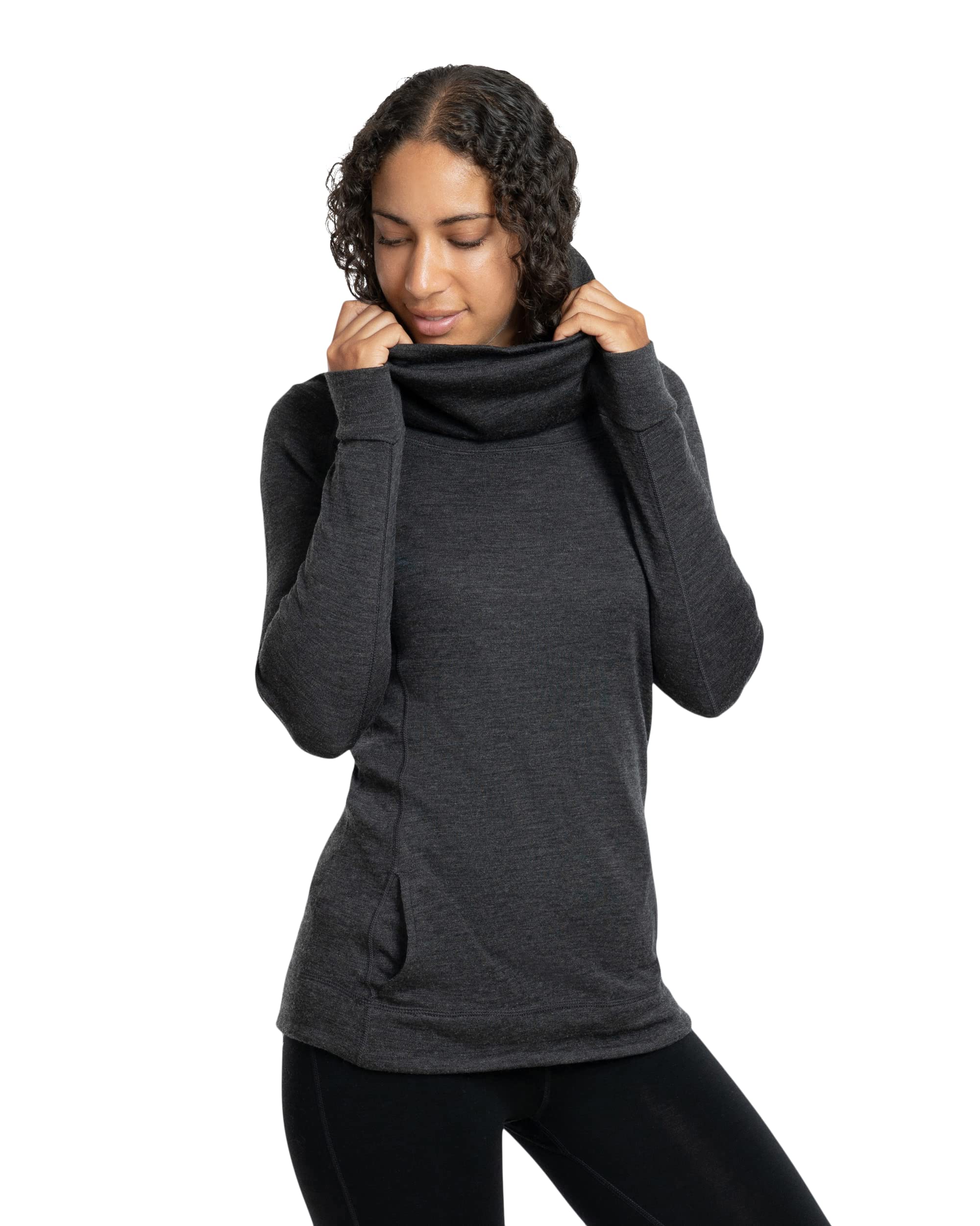 Women's Merino Wool Cowl Neck Pullover Sweater | RWS Certified Ethical Wool | Soft & Warm Winter Knitwear | Seattle Designed Cozy Pullover for Outdoor Activities & Casual Wear
